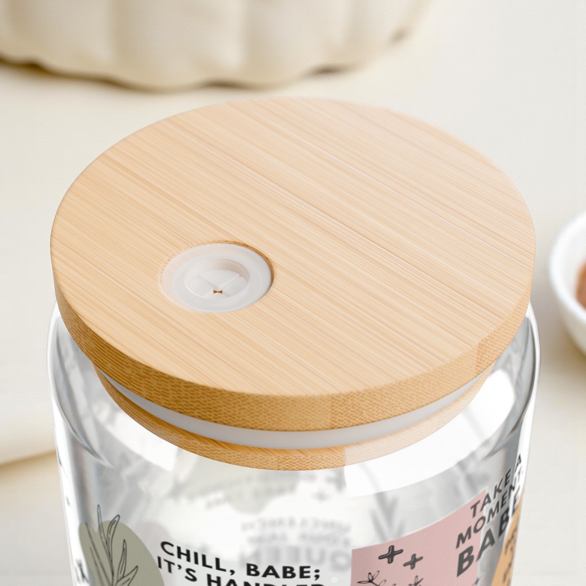 Breathe & Let Go Sipper Glass – Mindfulness Positivity Drinkware for Women; 16oz