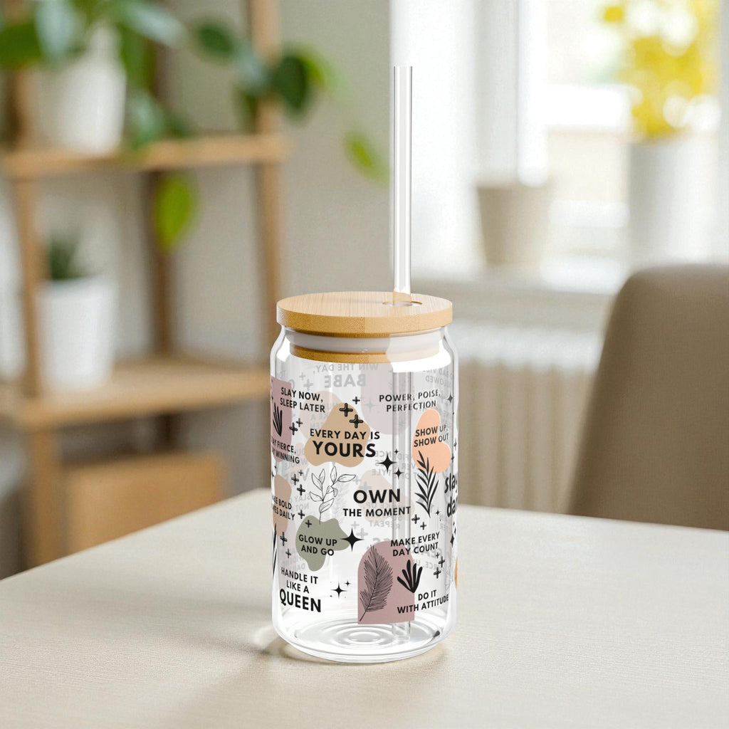Slay Every Damn Day Glass Tumbler; 16oz