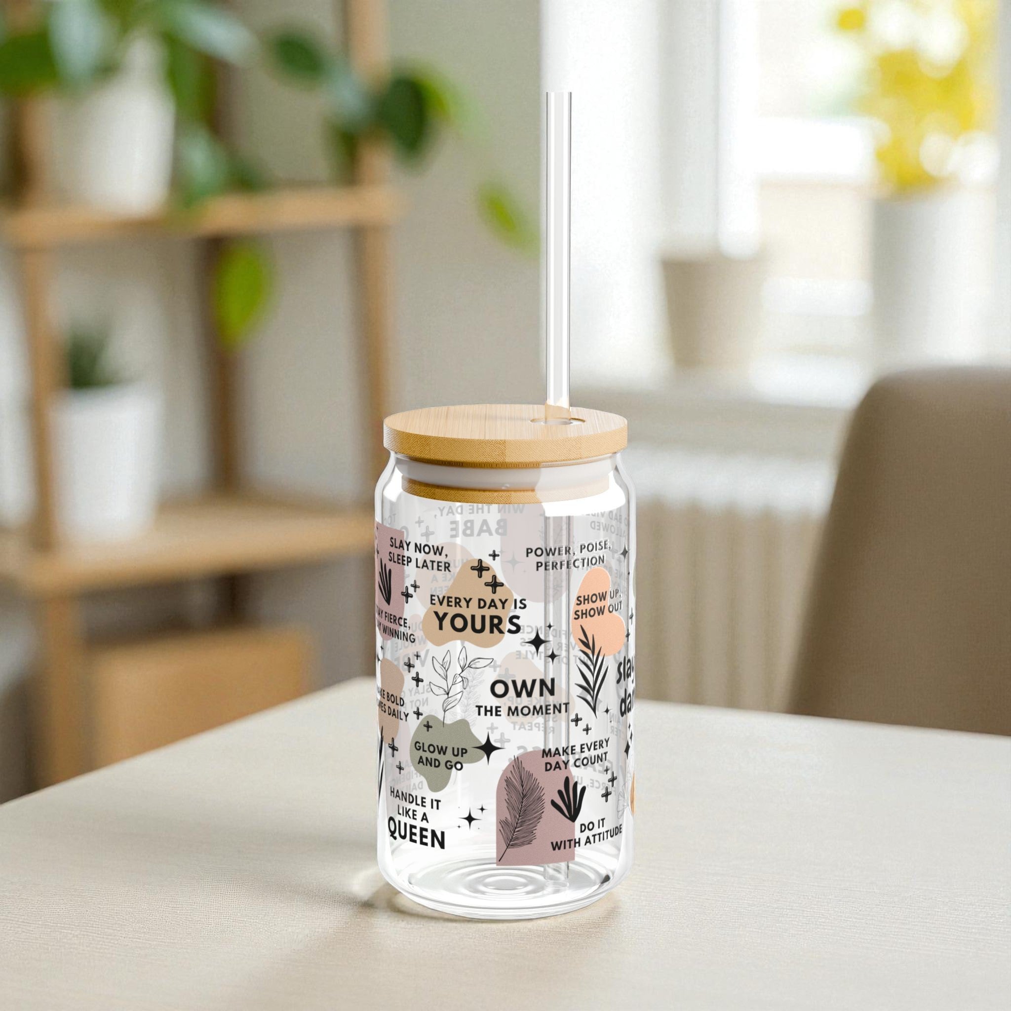 Slay Every Damn Day Glass Tumbler; 16oz