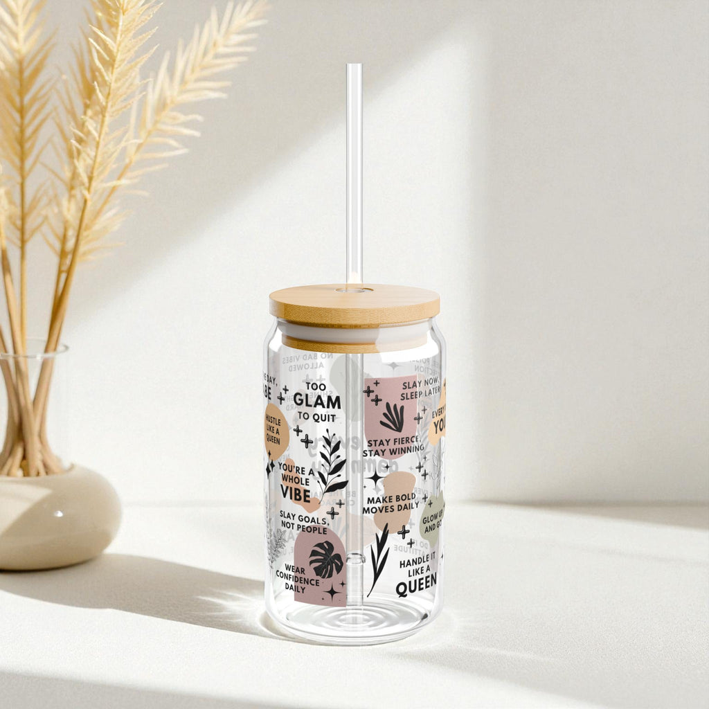 Slay Every Damn Day Glass Tumbler; 16oz