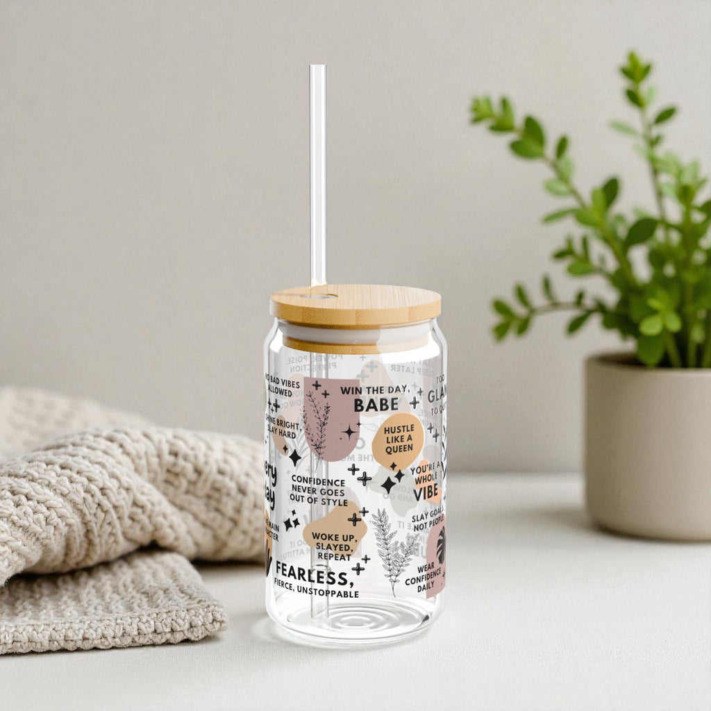 Slay Every Damn Day Glass Tumbler; 16oz