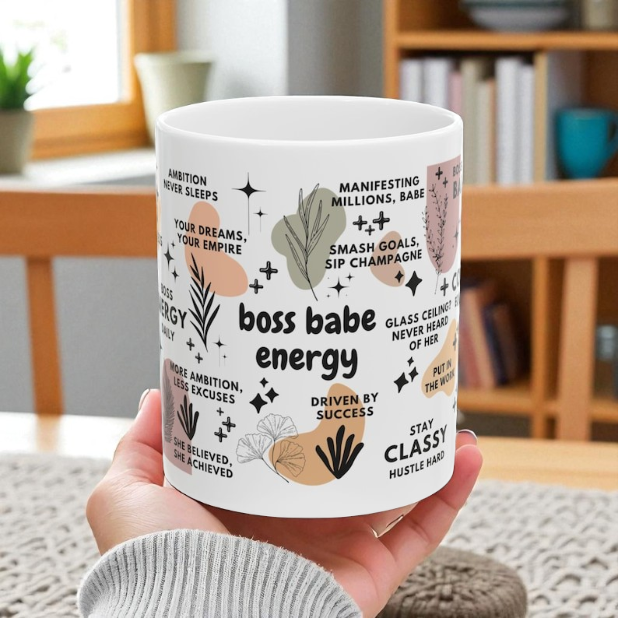 Boss Babe Ceramic Mug; 11oz/15oz, Motivational Coffee Cup for Women Gift for Her