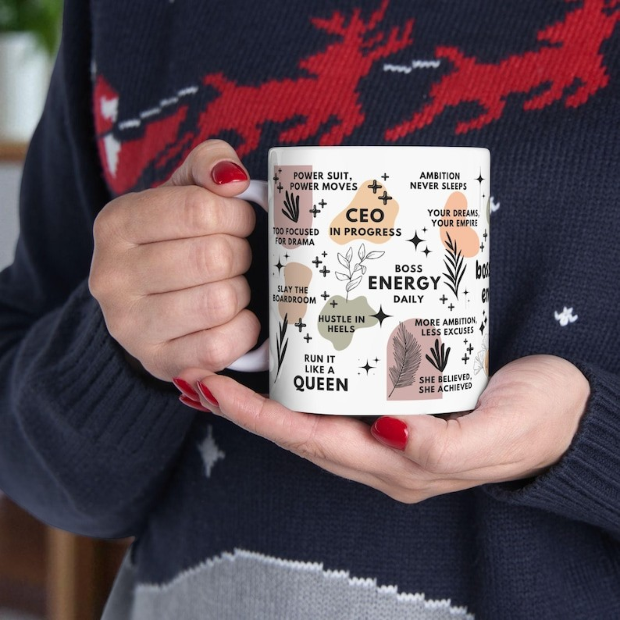 Boss Babe Ceramic Mug; 11oz/15oz, Motivational Coffee Cup for Women Gift for Her