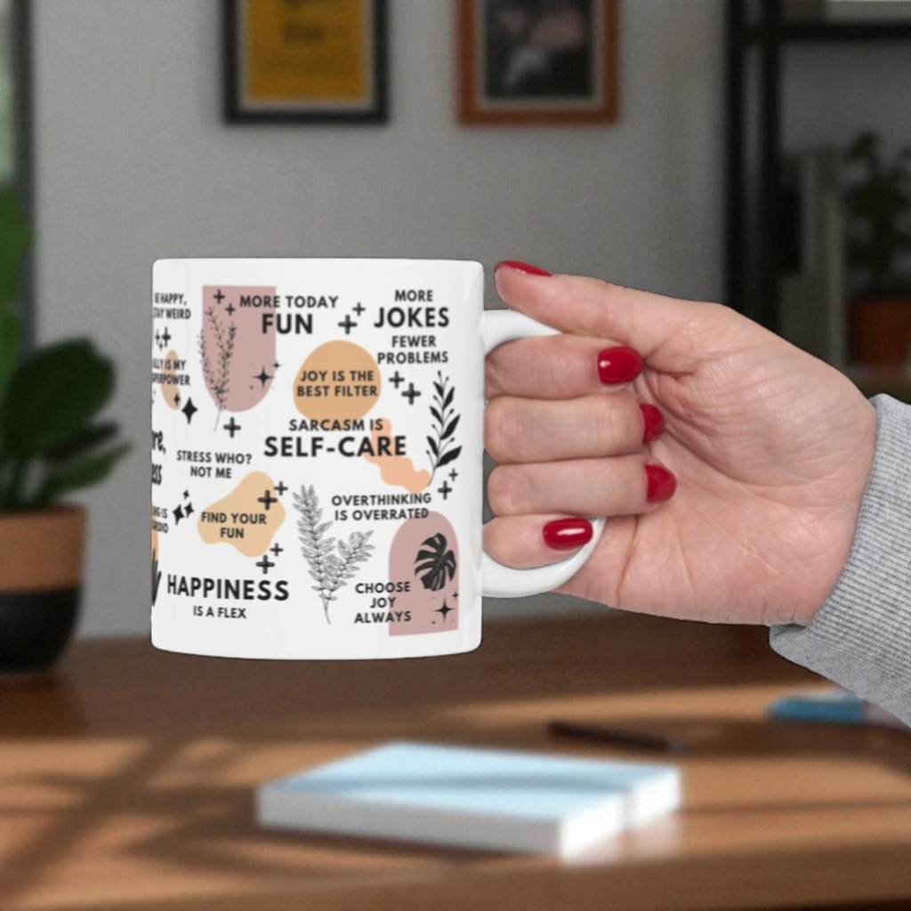 Laugh More Worry Less Mug; 11oz/15oz