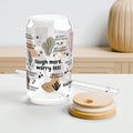 Laugh More Worry Less Glass Tumbler; 16oz