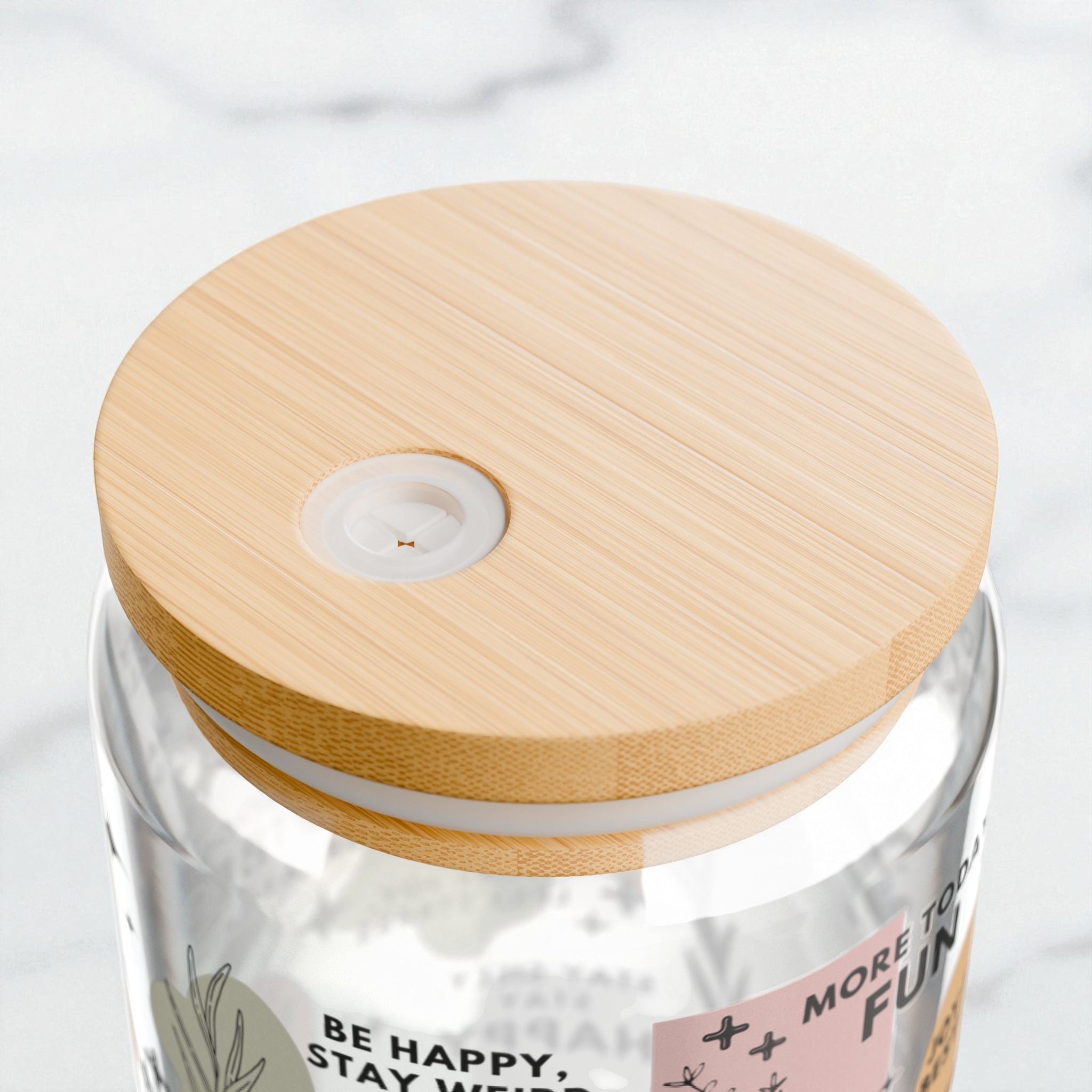 Laugh More Worry Less Glass Tumbler; 16oz