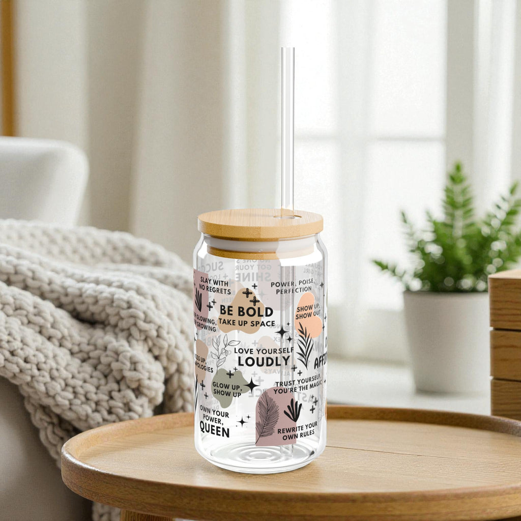 Daily Affirmations Glass Tumbler; 16oz