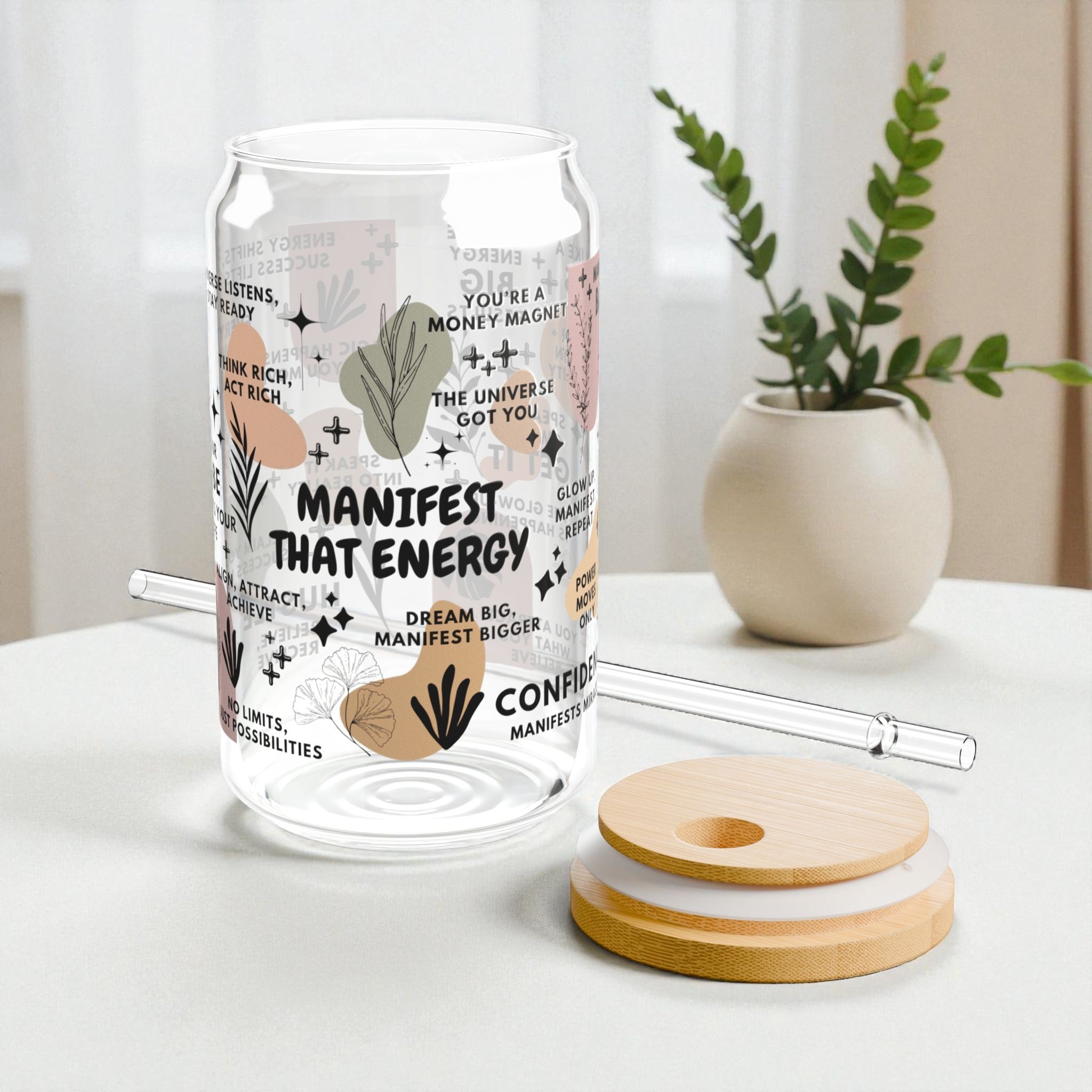 Manifest That Energy Glass Tumbler; 16oz