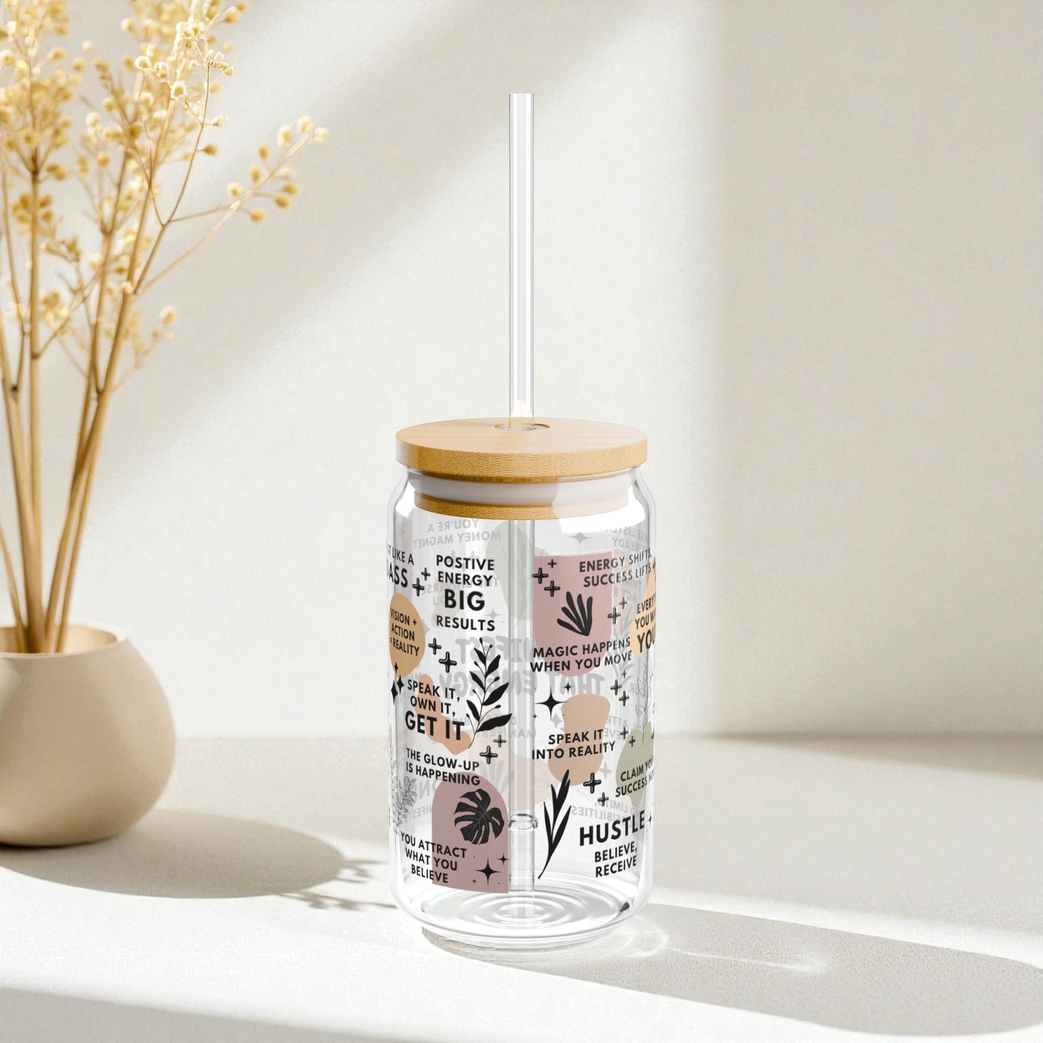 Manifest That Energy Glass Tumbler; 16oz