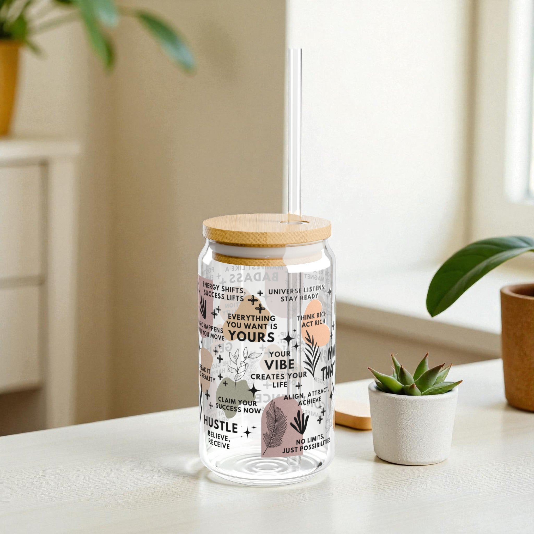 Manifest That Energy Glass Tumbler; 16oz