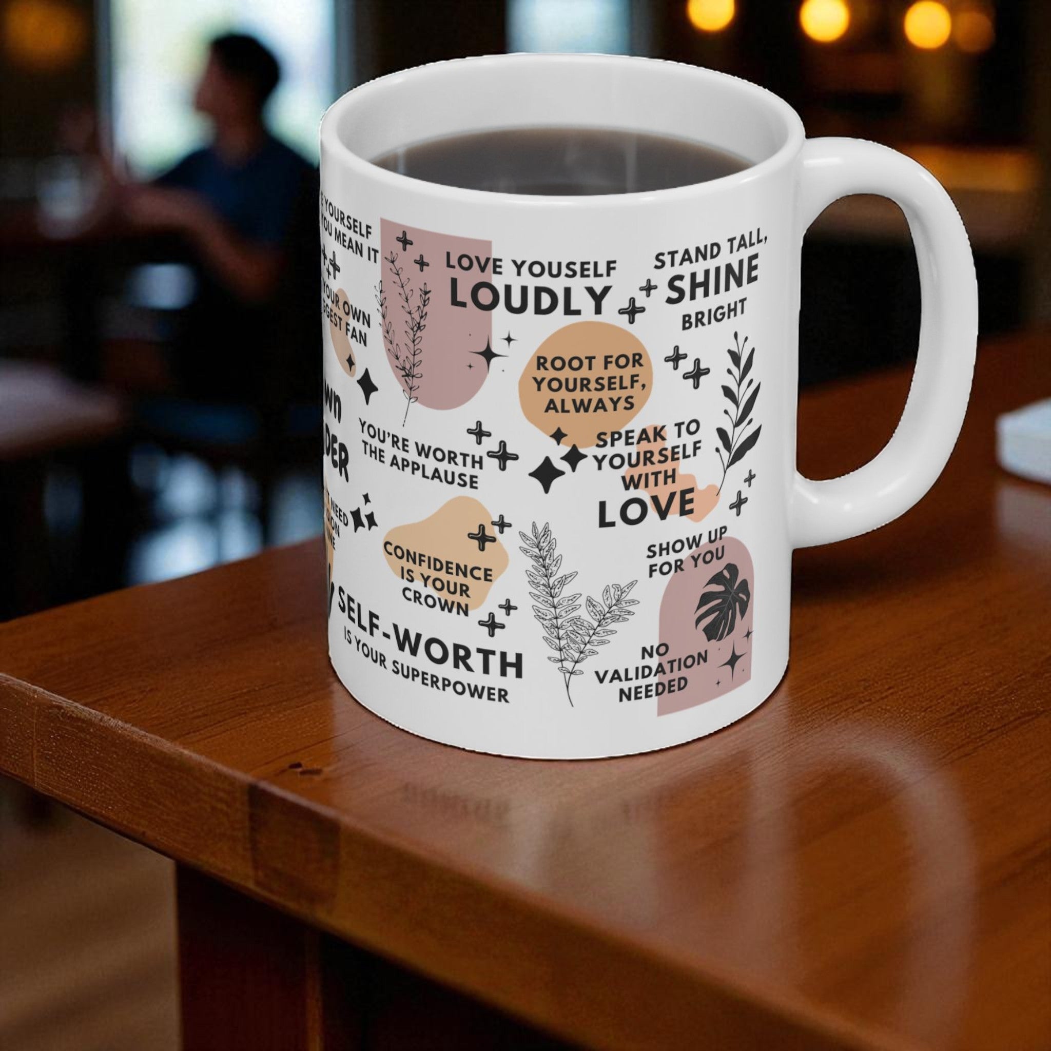 Be Your Own Cheerleader Mug; 11oz/15oz – Motivational Coffee Cup for Women