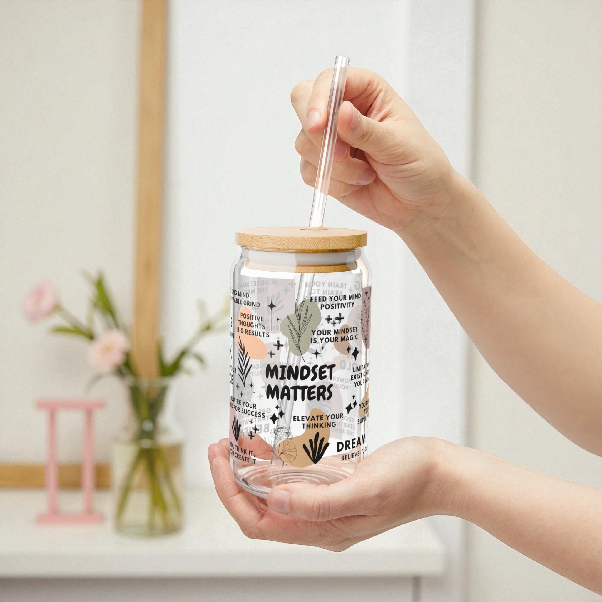 Mindset Matters Glass Tumbler; 16oz