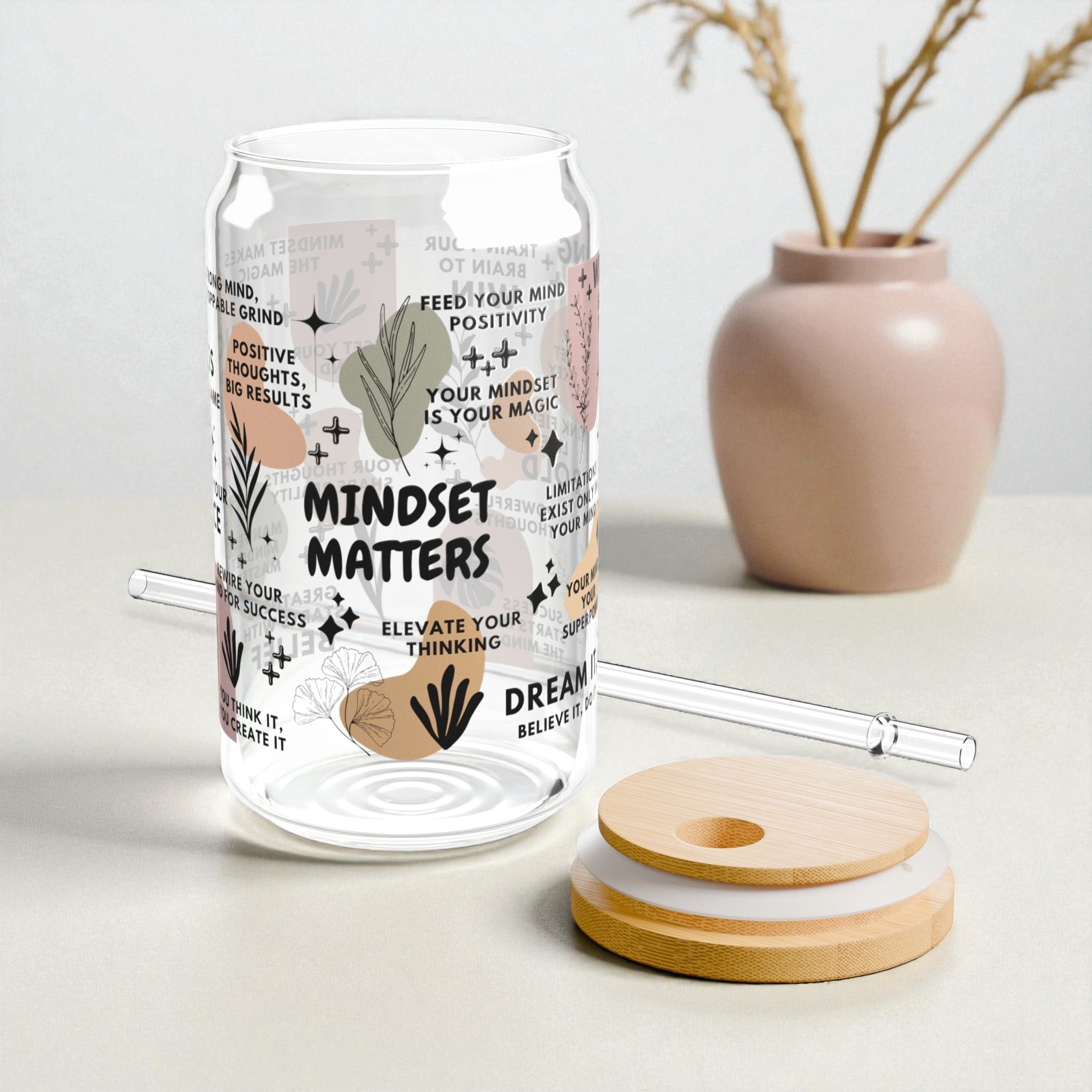 Mindset Matters Glass Tumbler; 16oz