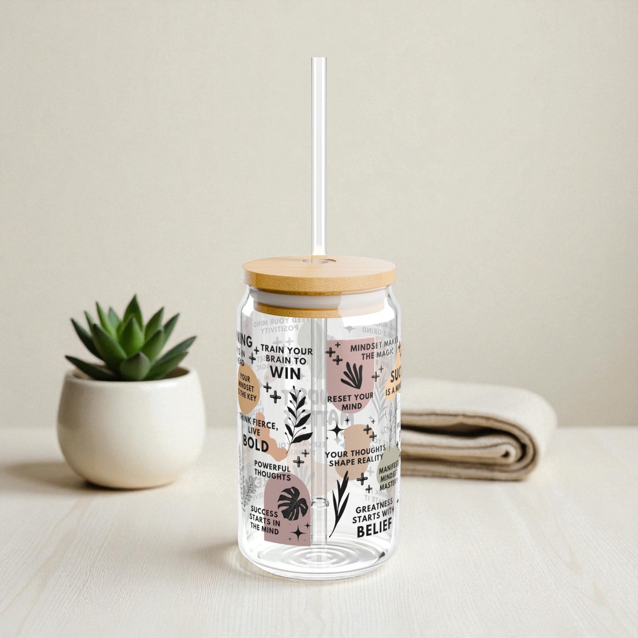 Mindset Matters Glass Tumbler; 16oz