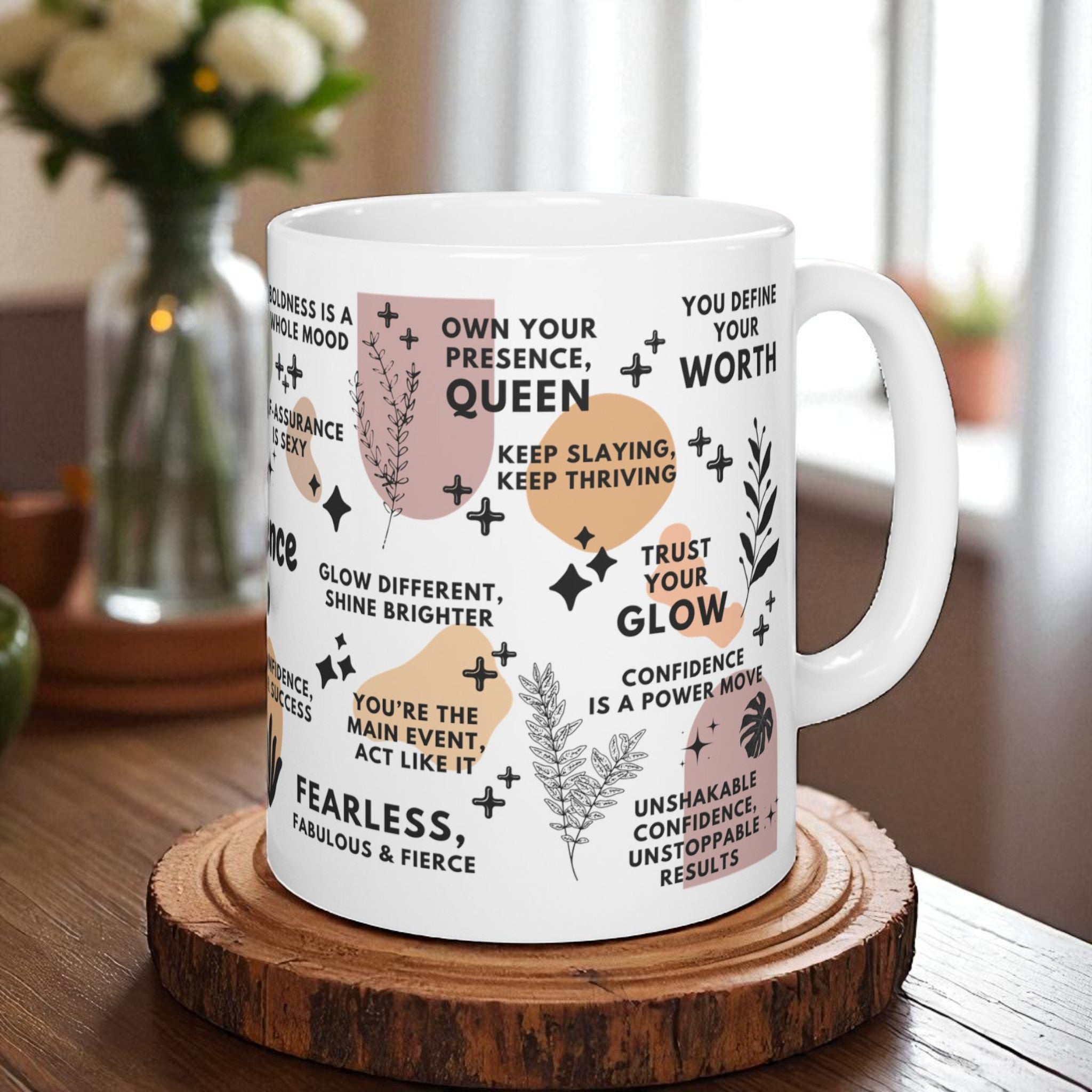 Confidence Club Mug; 11oz/15oz – Motivational Coffee Cup for Women