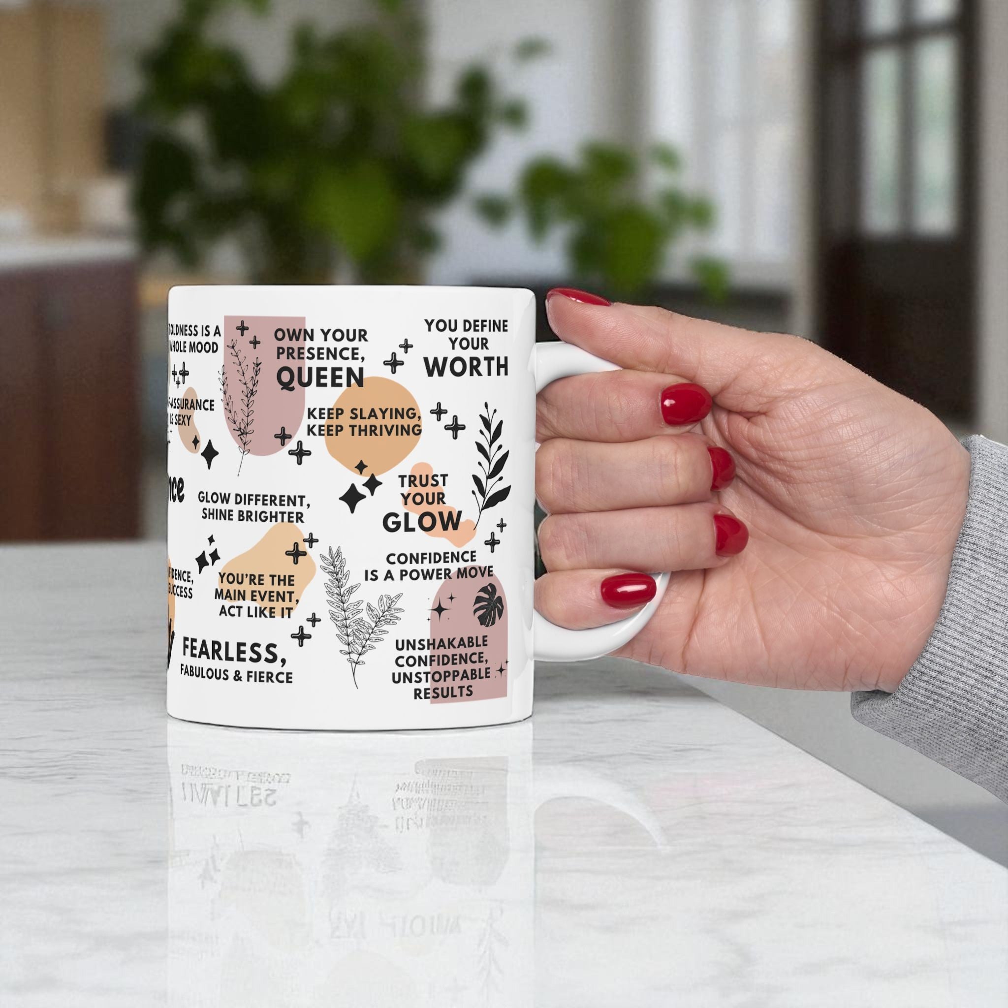 Confidence Club Mug; 11oz/15oz – Motivational Coffee Cup for Women