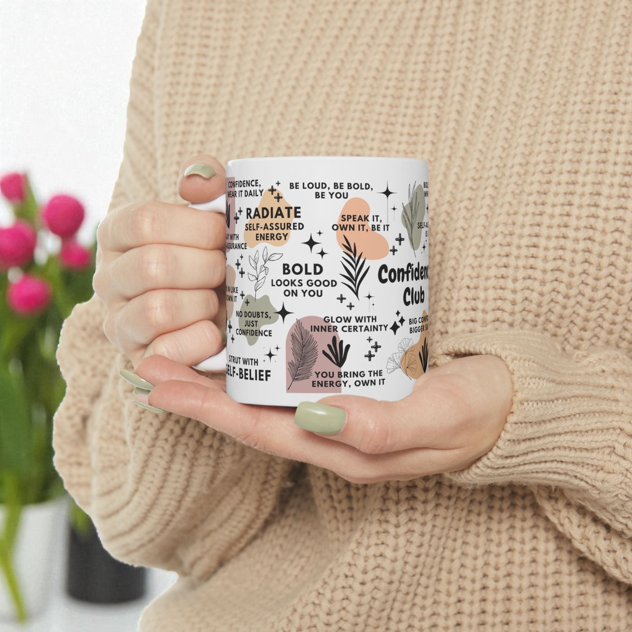 Confidence Club Mug; 11oz/15oz – Motivational Coffee Cup for Women