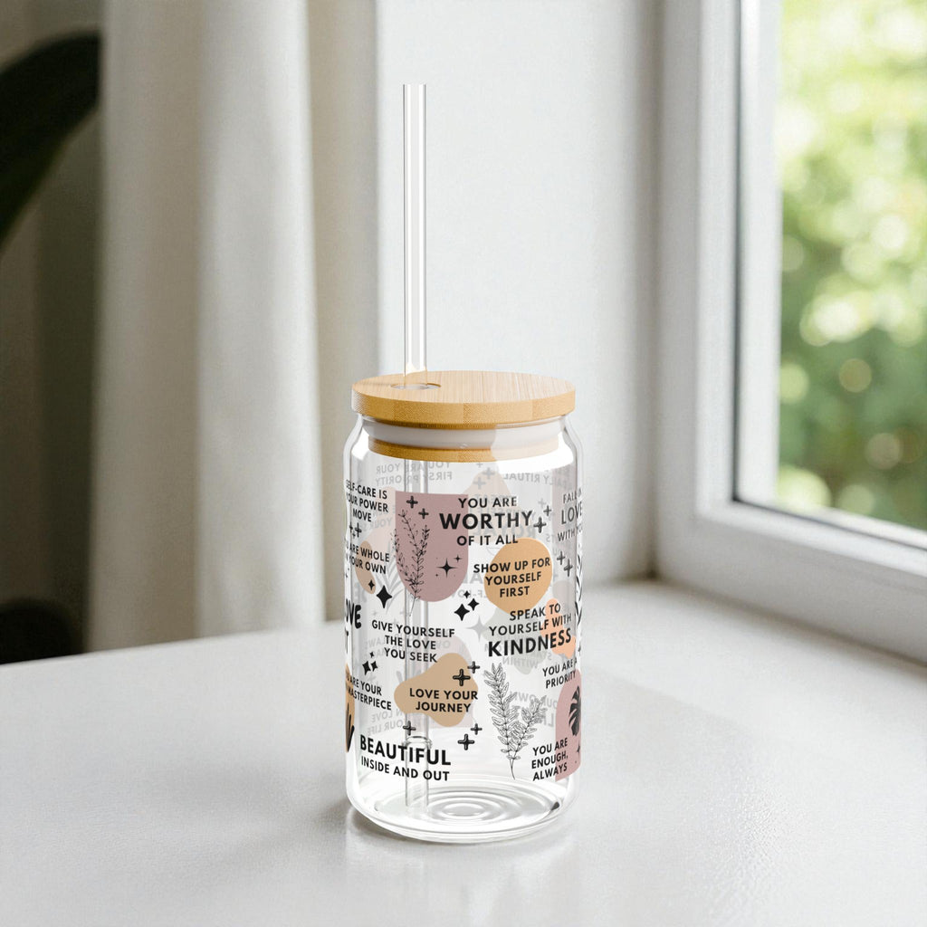 Self-Love First Glass Tumbler; 16oz