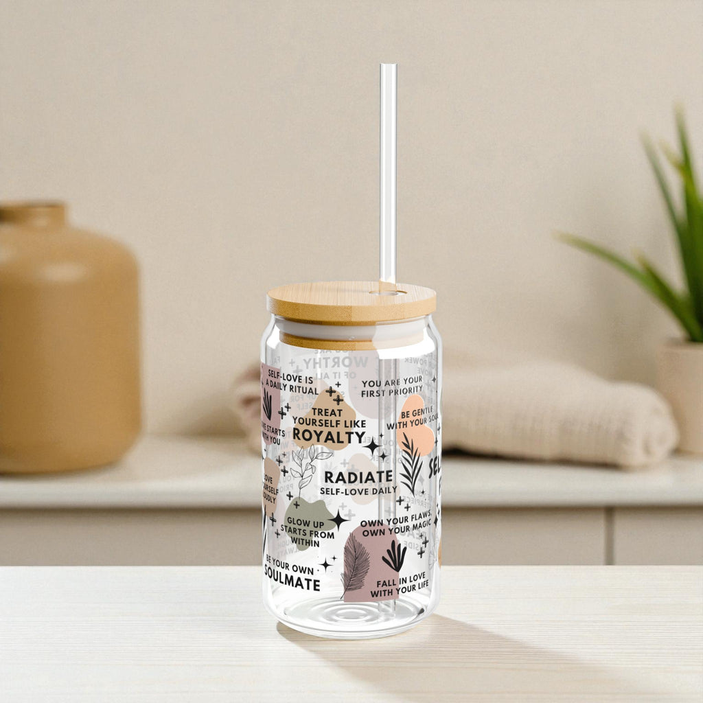 Self-Love First Glass Tumbler; 16oz