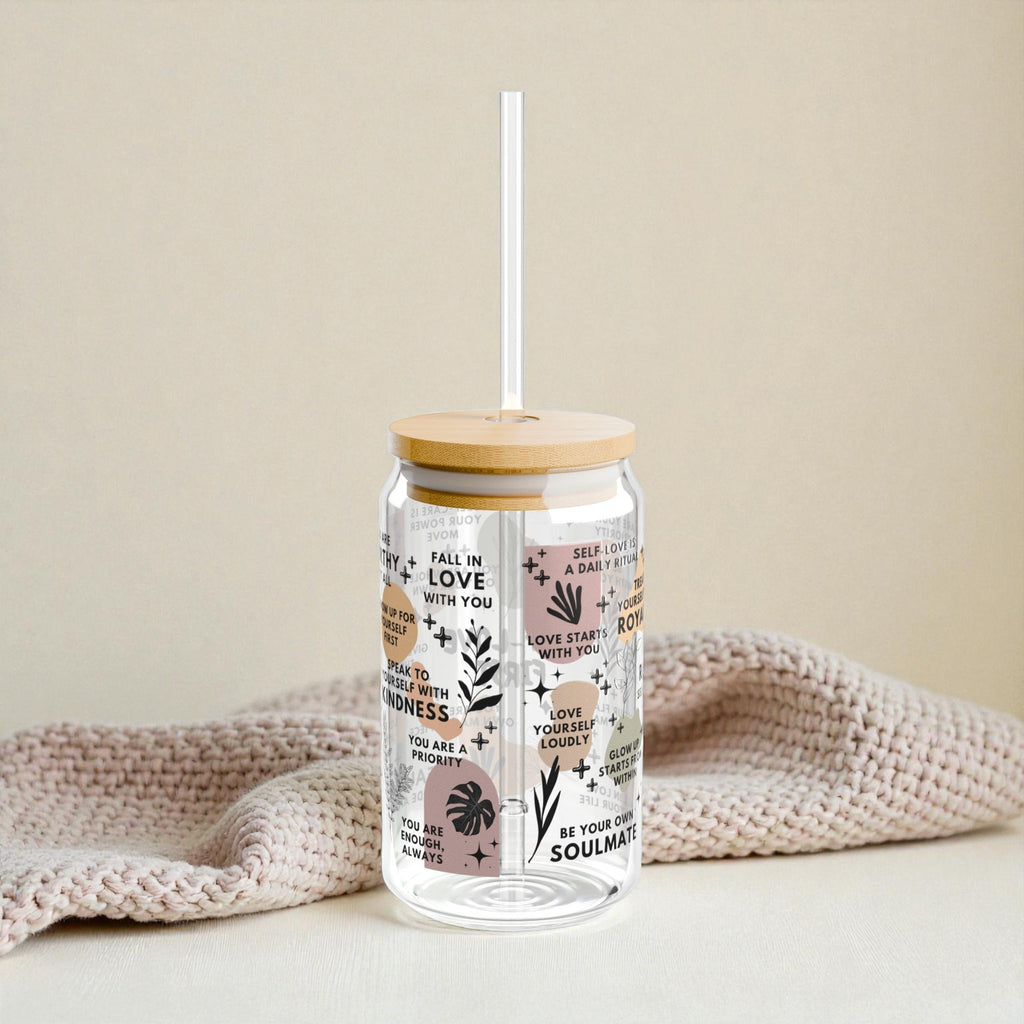 Self-Love First Glass Tumbler; 16oz