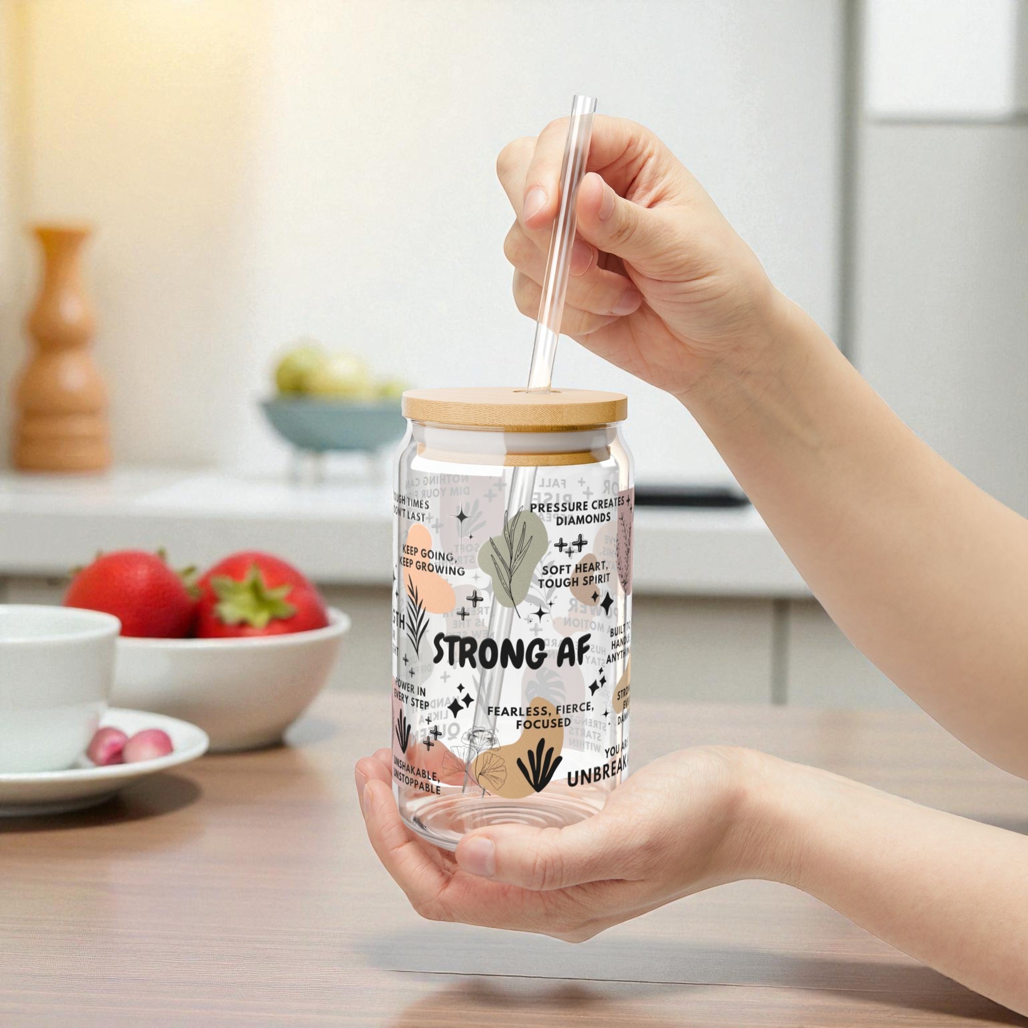 Strong AF Glass Tumbler; 16oz