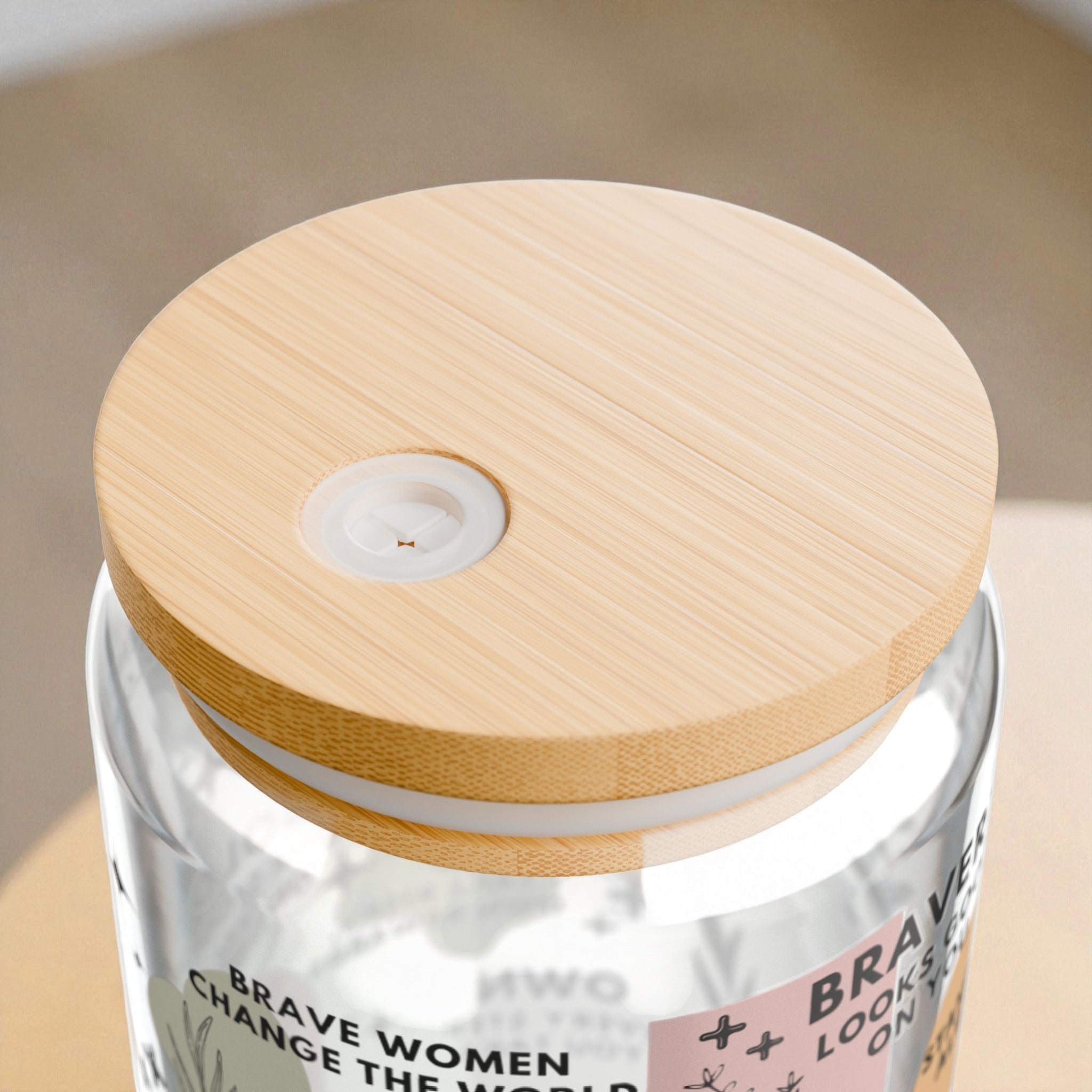 Bold Brave Beautiful Sipper Glass; 16oz – Inspirational Drinkware for Women