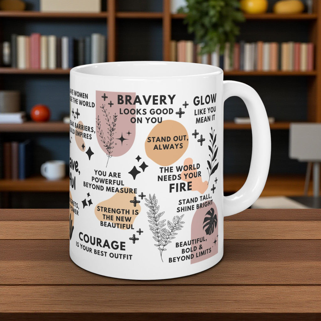 Bold Brave Beautiful Mug; 11oz/15oz – Inspirational Coffee Cup for Women