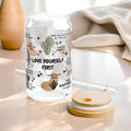 Love Yourself First Glass Tumbler; 16oz