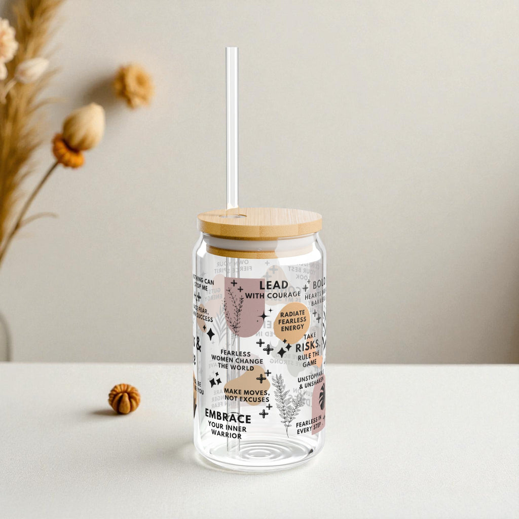 Fearless & Fierce Glass Tumbler; 16oz