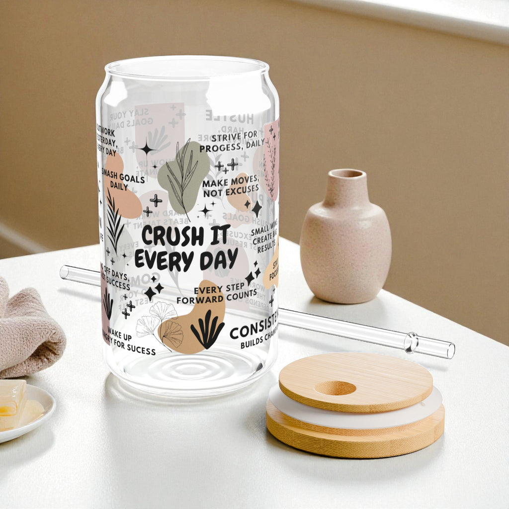 Crush It Every Day Glass Tumbler; 16oz