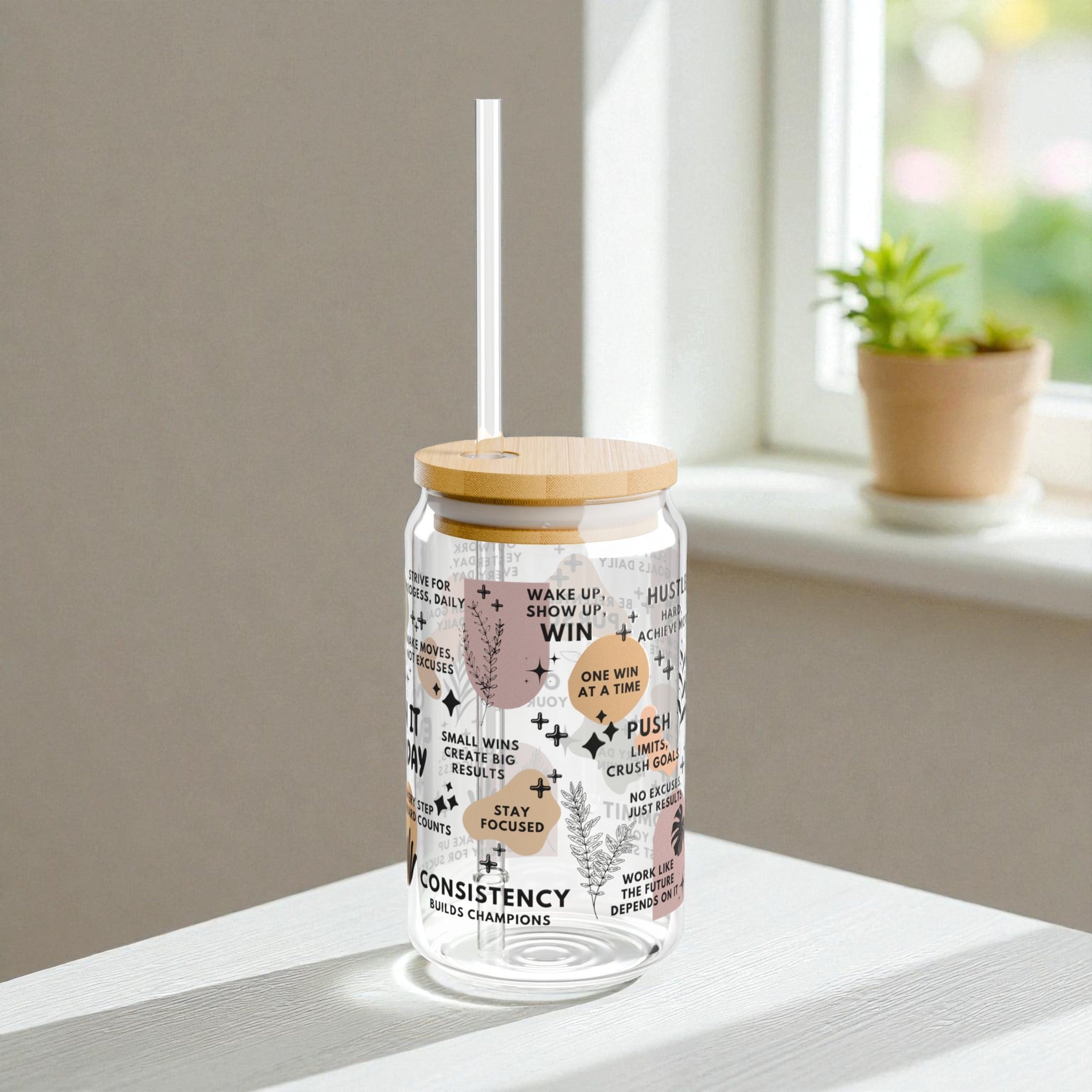 Crush It Every Day Glass Tumbler; 16oz