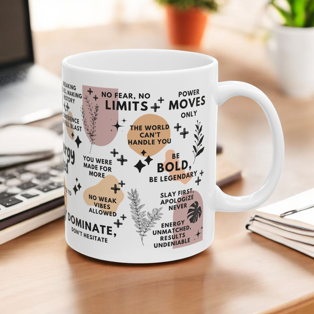 Badass Energy Activated Mug; 11oz/15oz - Motivational Coffee Cup for Women