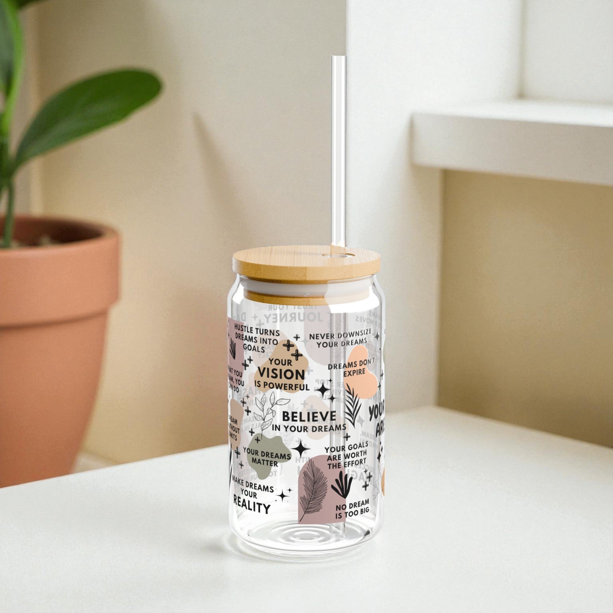 Your Dreams Are Valid Glass Tumbler; 16oz