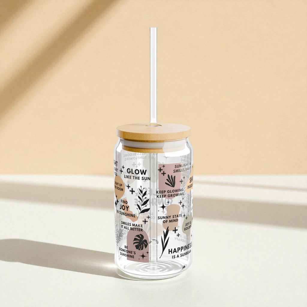Smiles & Sunshine Glass Tumbler; 16oz