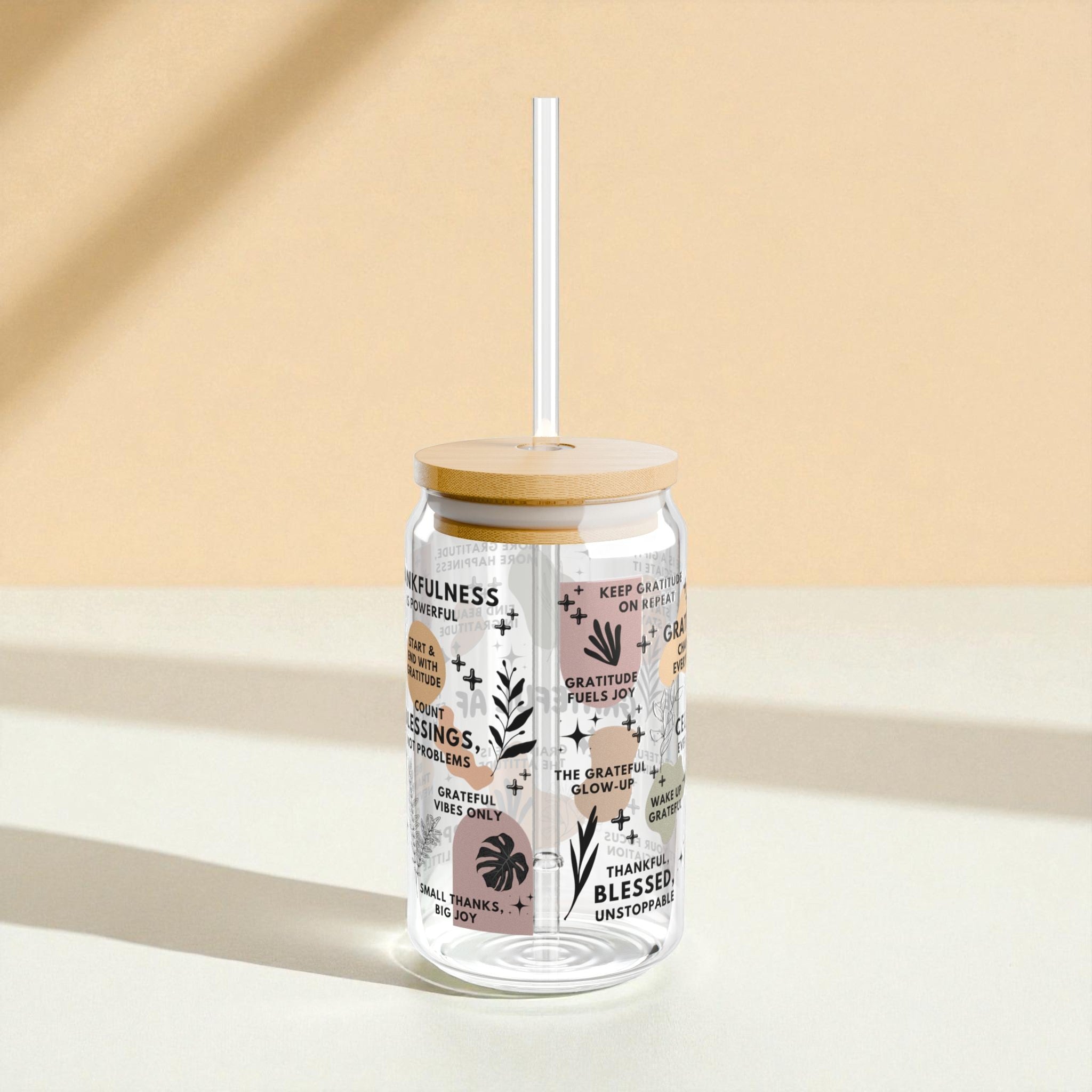 Grateful AF Glass Tumbler; 16oz