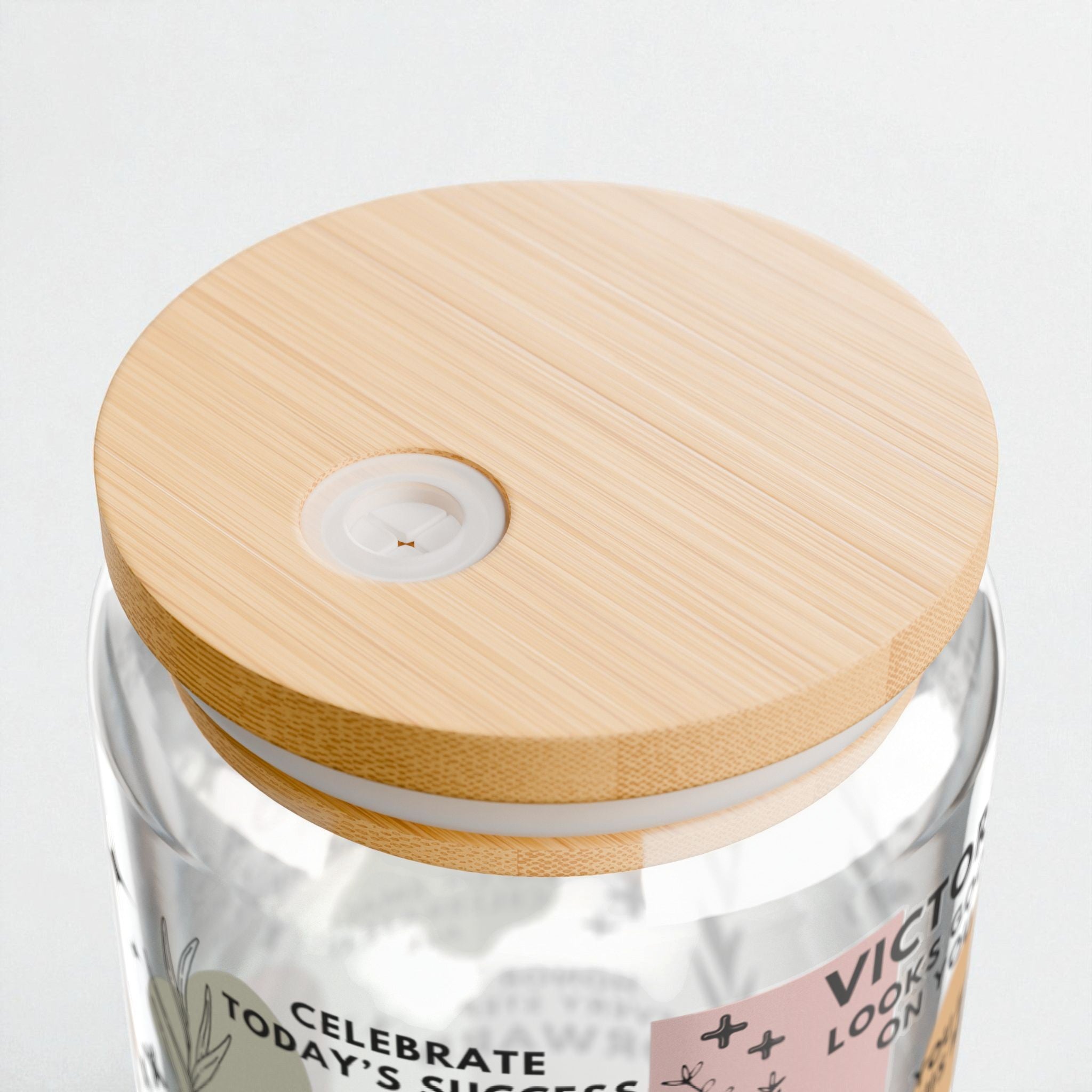 Celebrate Every Win Sipper Glass; 16oz – Motivational Drinkware for Women