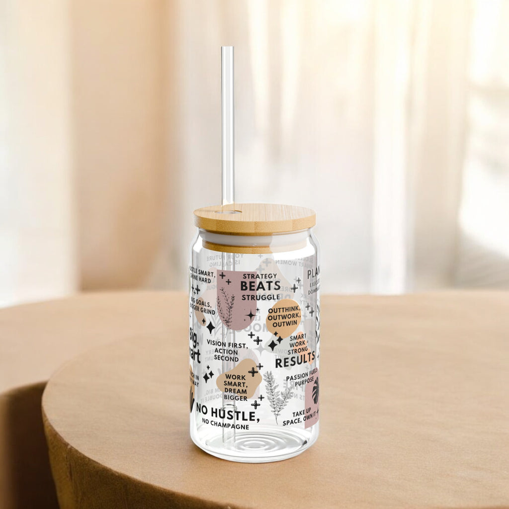 Dream Big Work Smart Glass Tumbler; 16oz