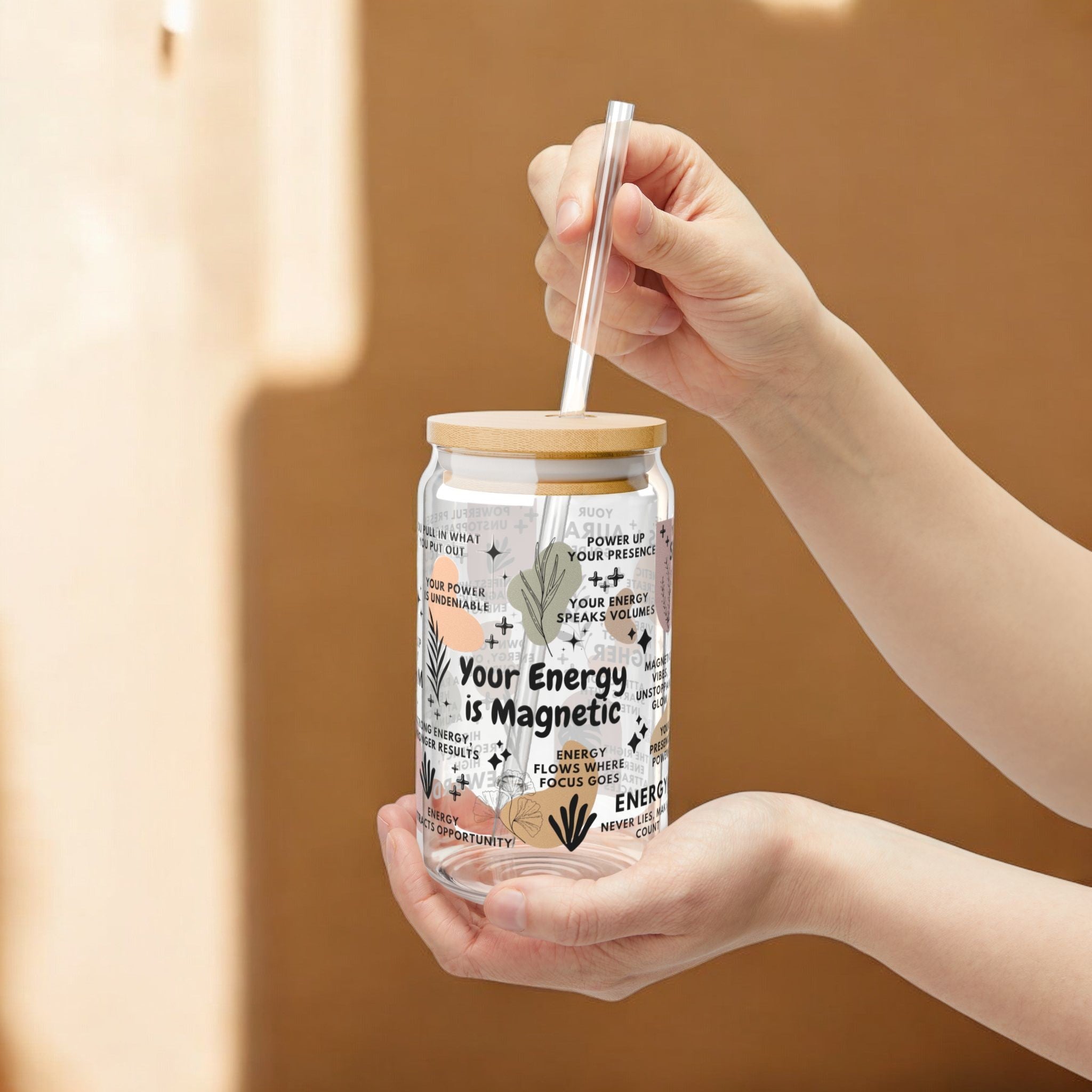 Your Energy Is Magnetic Glass Tumbler; 16oz