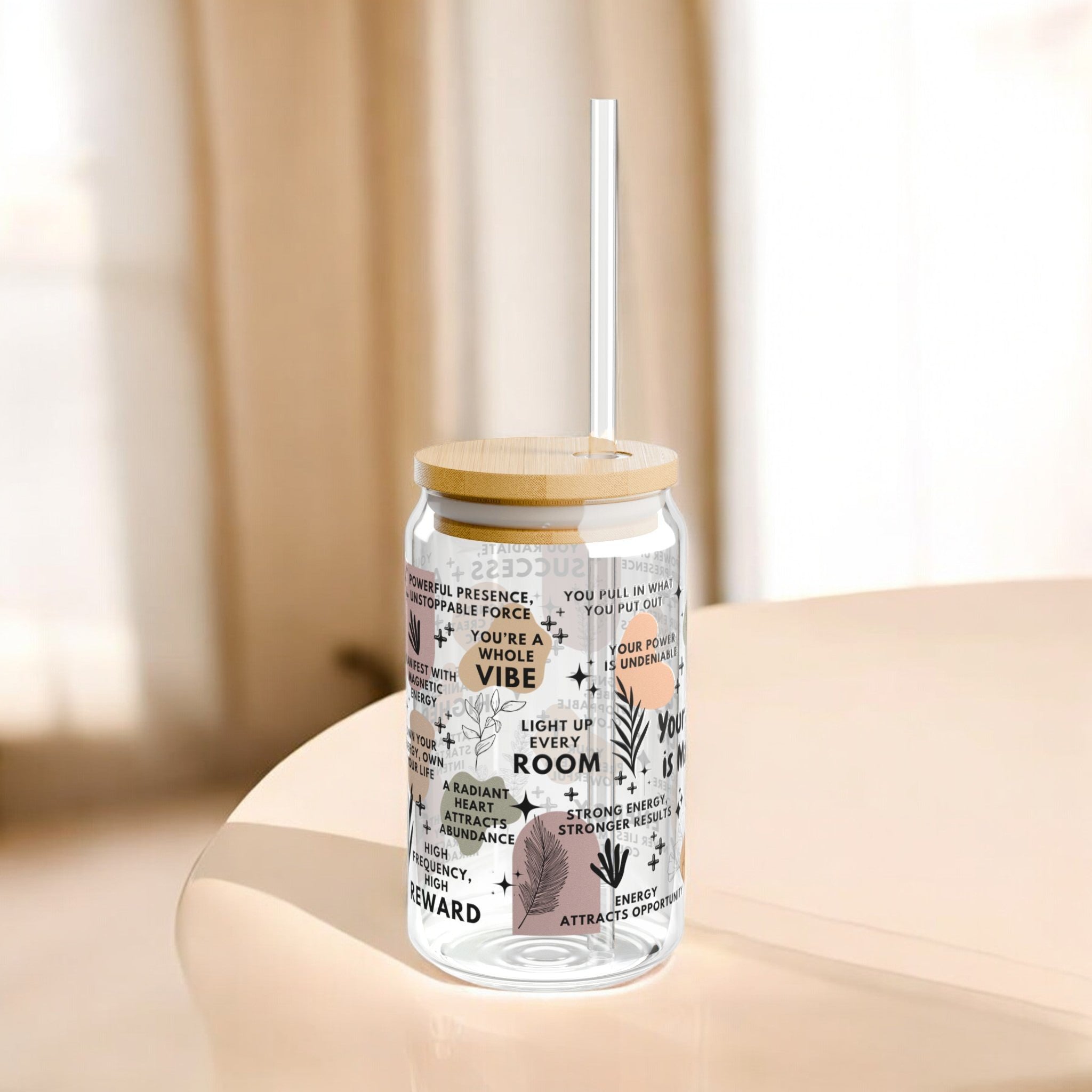 Your Energy Is Magnetic Glass Tumbler; 16oz