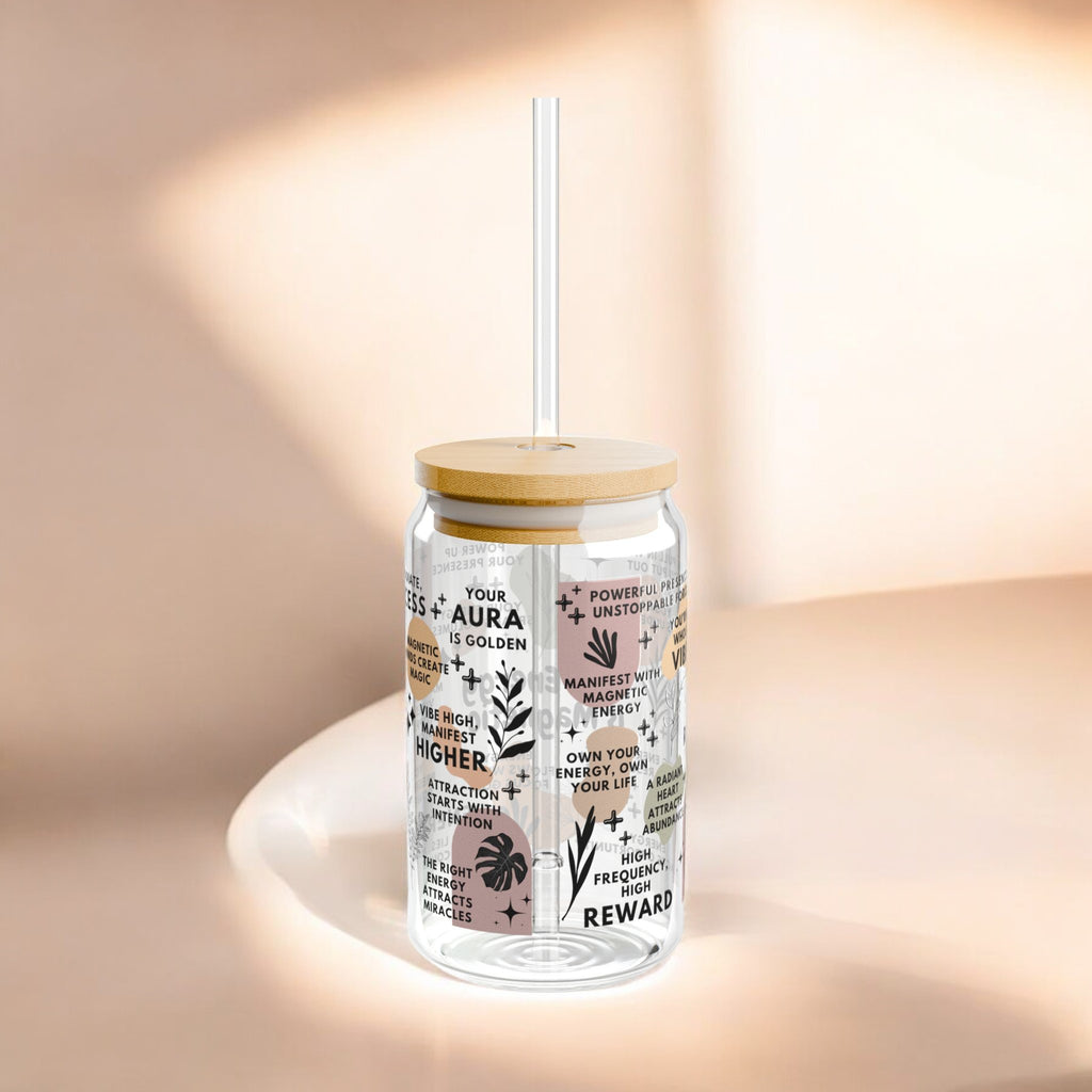 Your Energy Is Magnetic Glass Tumbler; 16oz