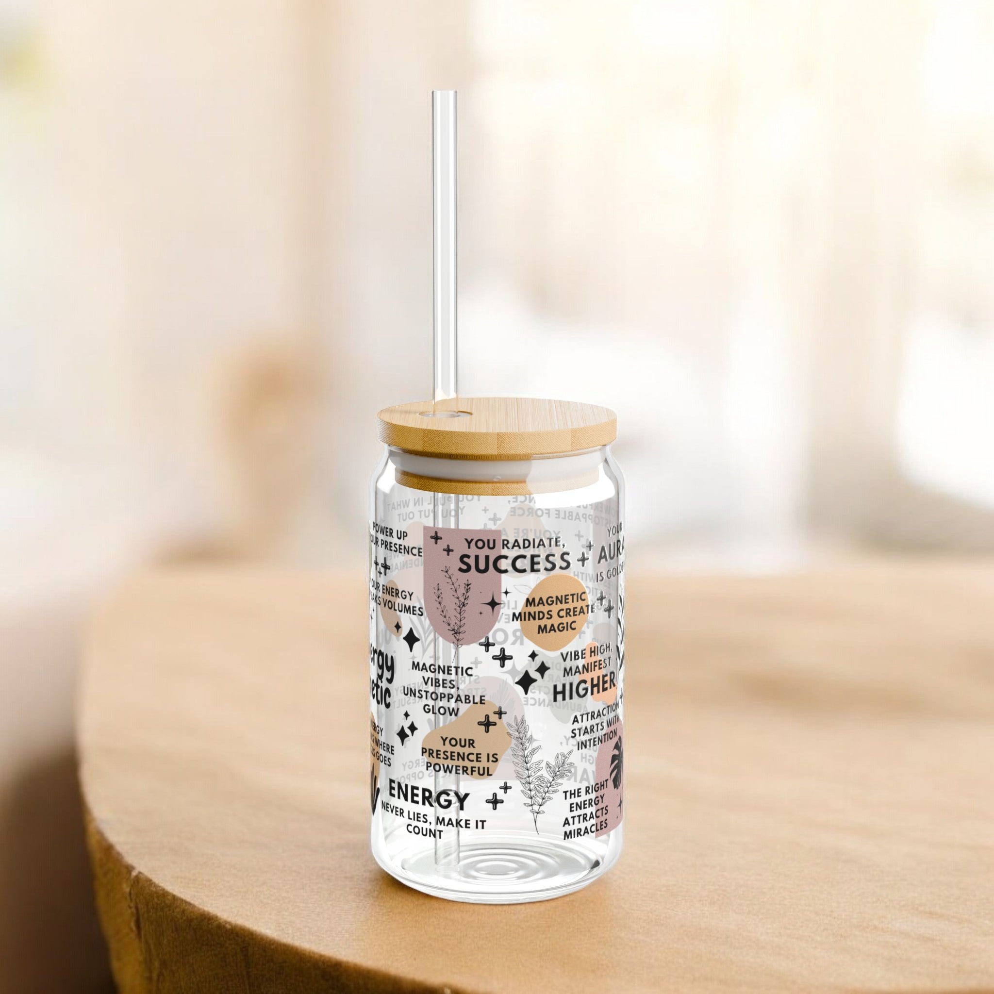 Your Energy Is Magnetic Glass Tumbler; 16oz