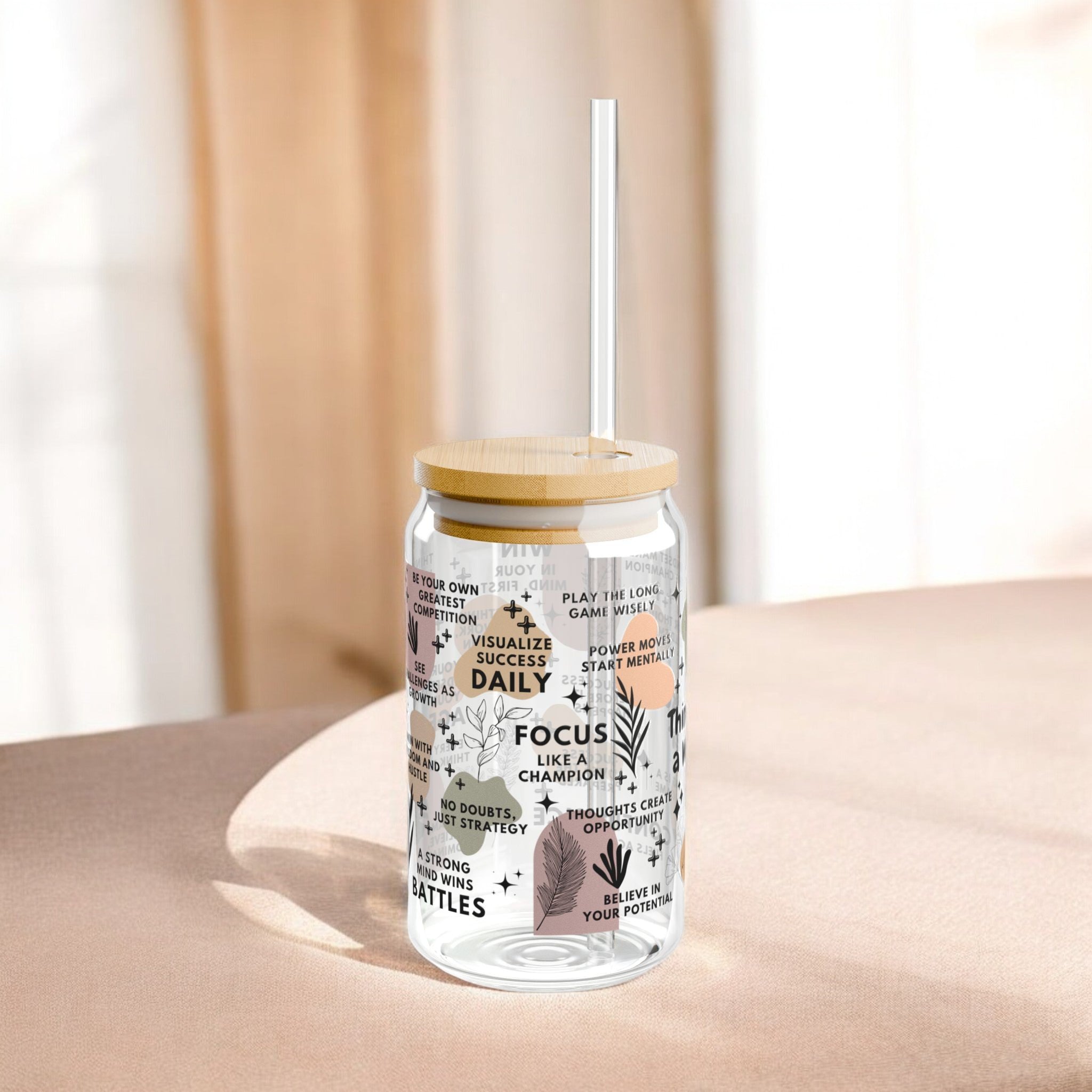 Think Like a Winner Glass Tumbler; 16oz