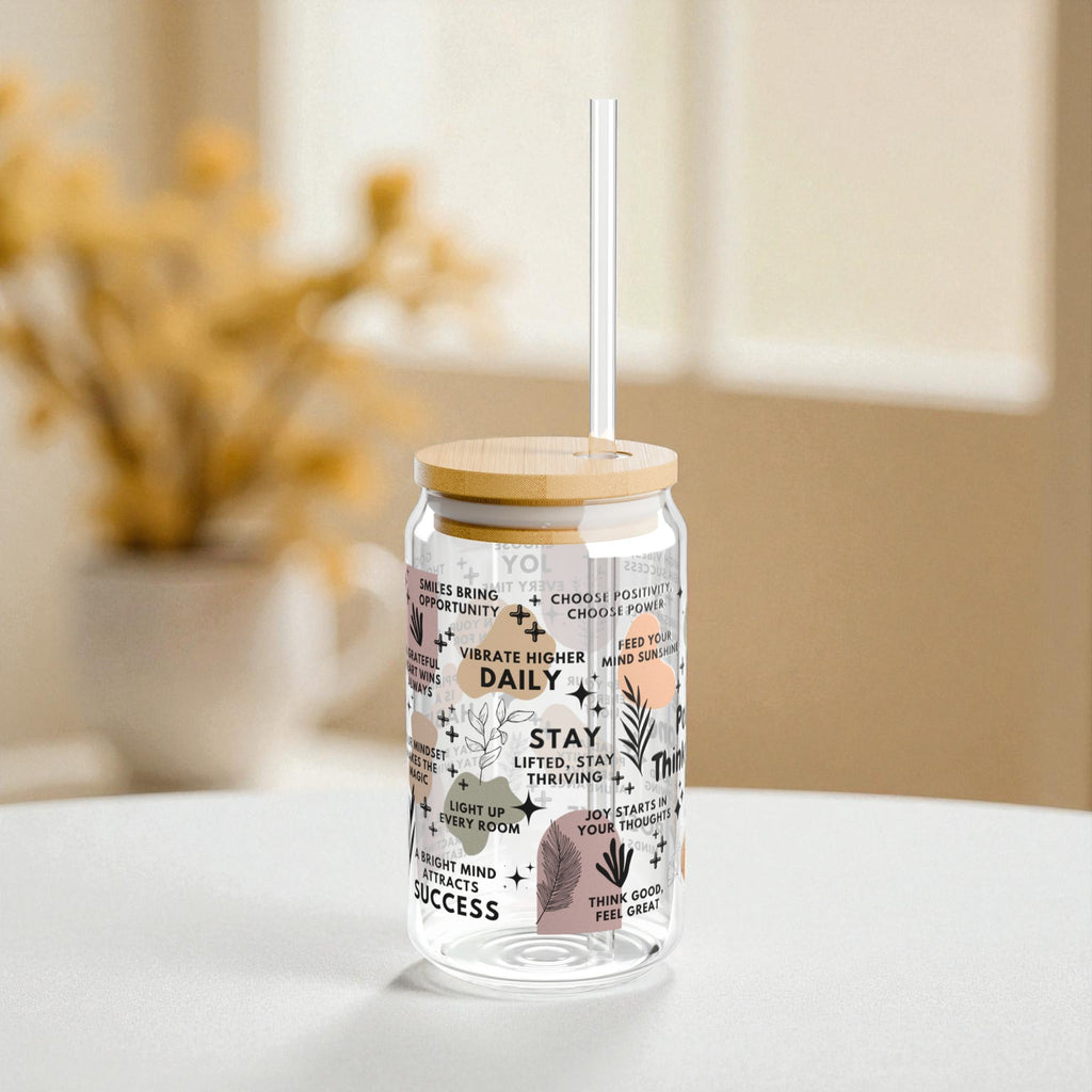 Positive Thinking Zone Glass Tumbler; 16oz