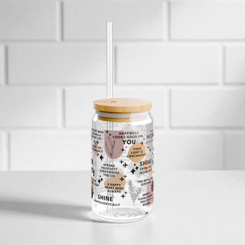 Radiate Positivity Glass Tumbler; 16oz