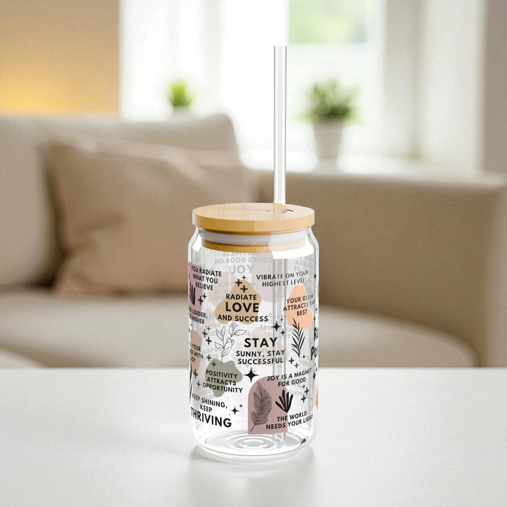 Radiate Positivity Glass Tumbler; 16oz