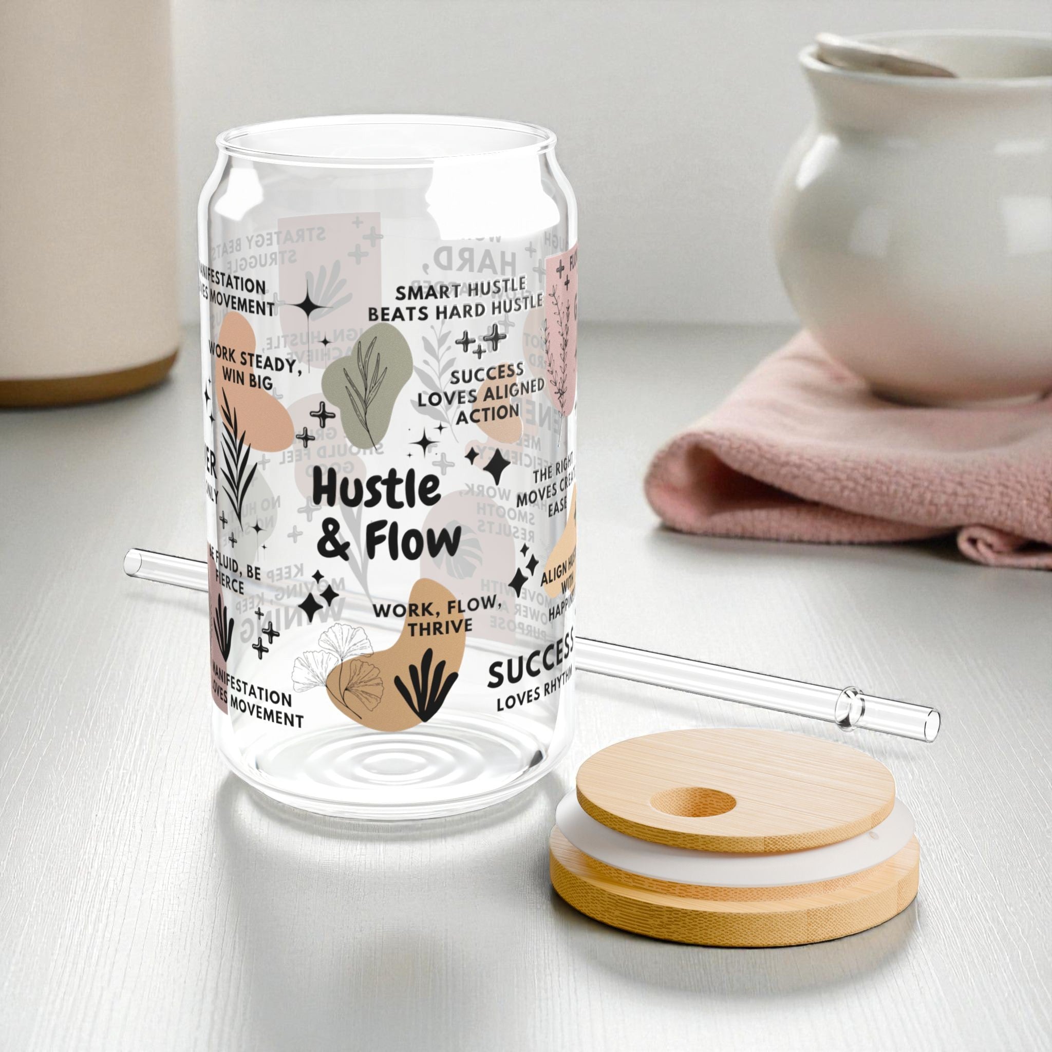 Hustle and Flow Glass Tumbler; 16oz