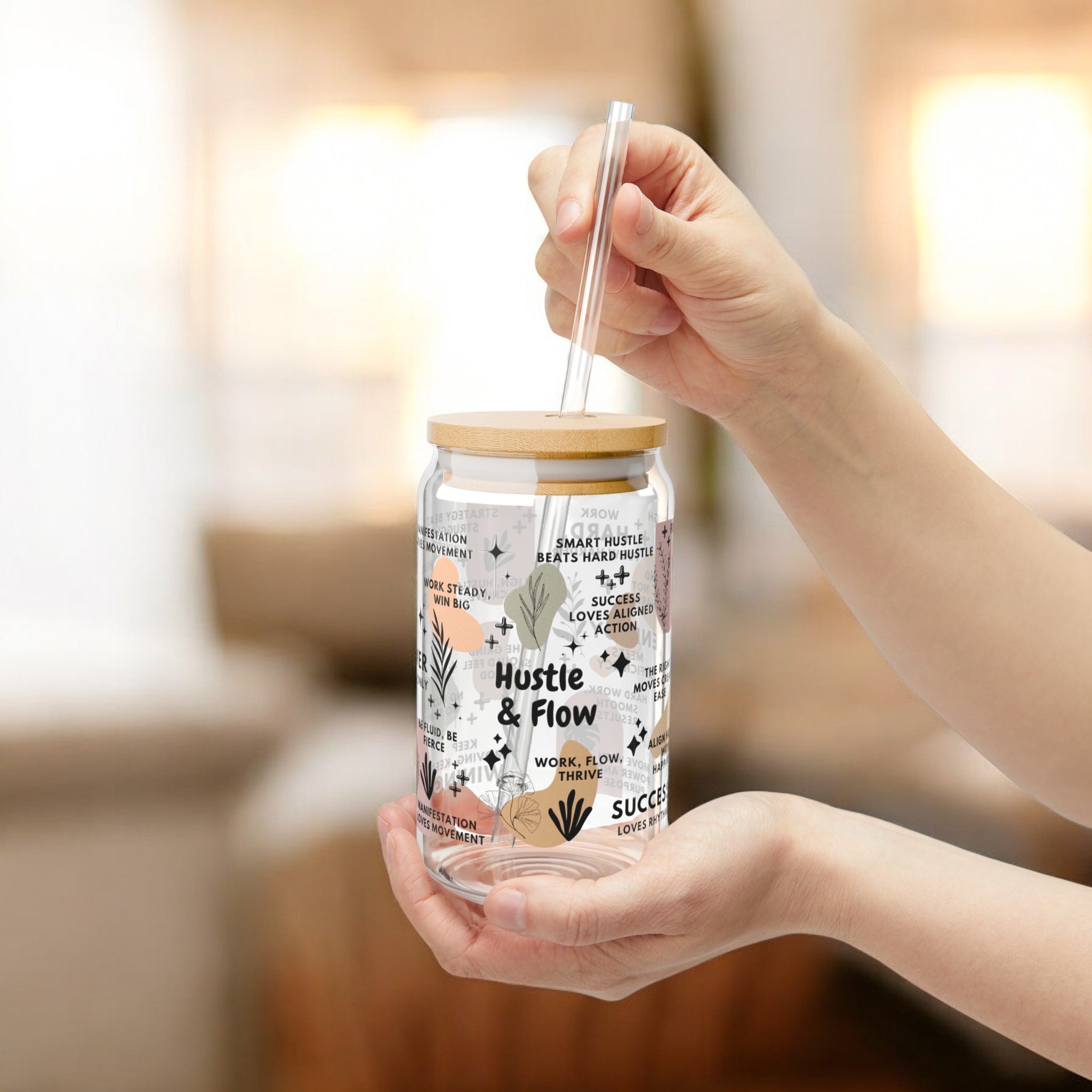 Hustle and Flow Glass Tumbler; 16oz