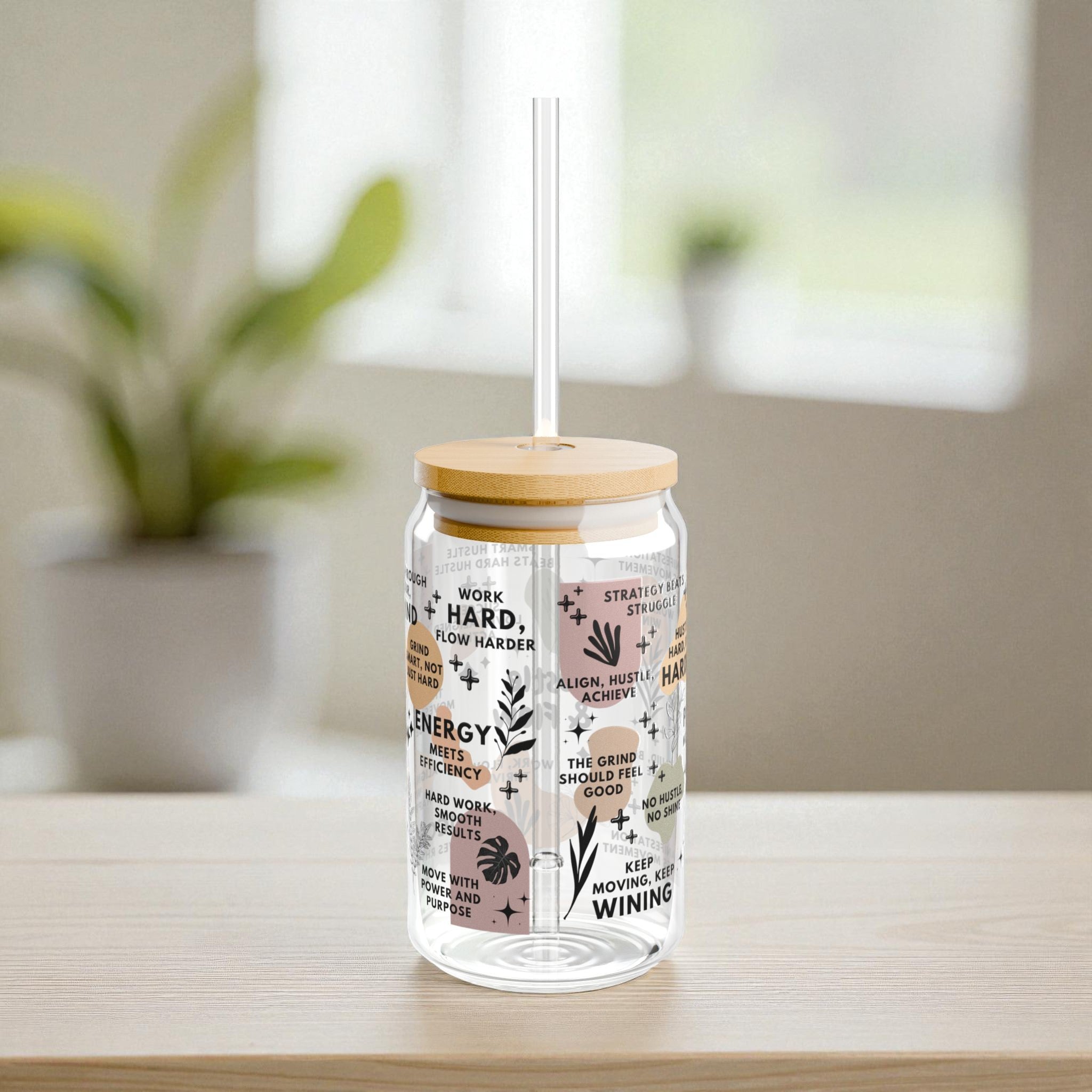 Hustle and Flow Glass Tumbler; 16oz