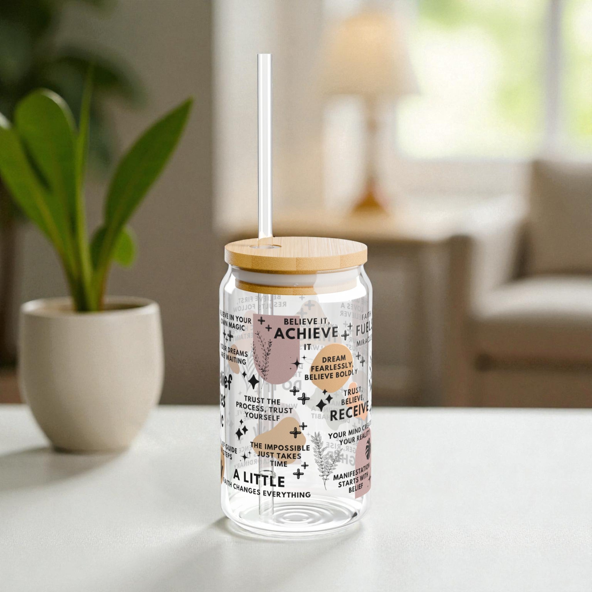 Your Belief Creates Magic Glass Tumbler; 16oz