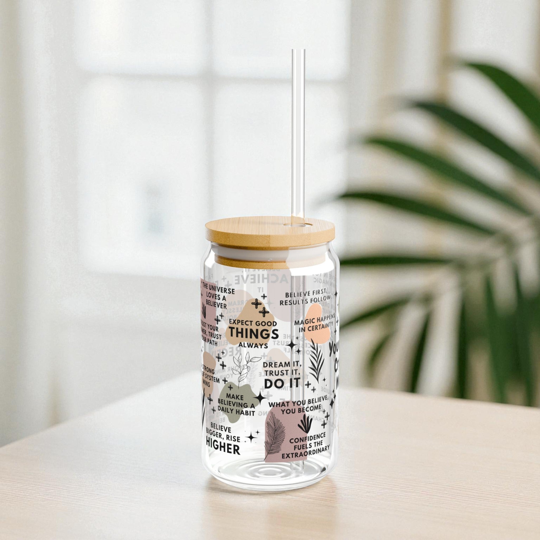Your Belief Creates Magic Glass Tumbler; 16oz